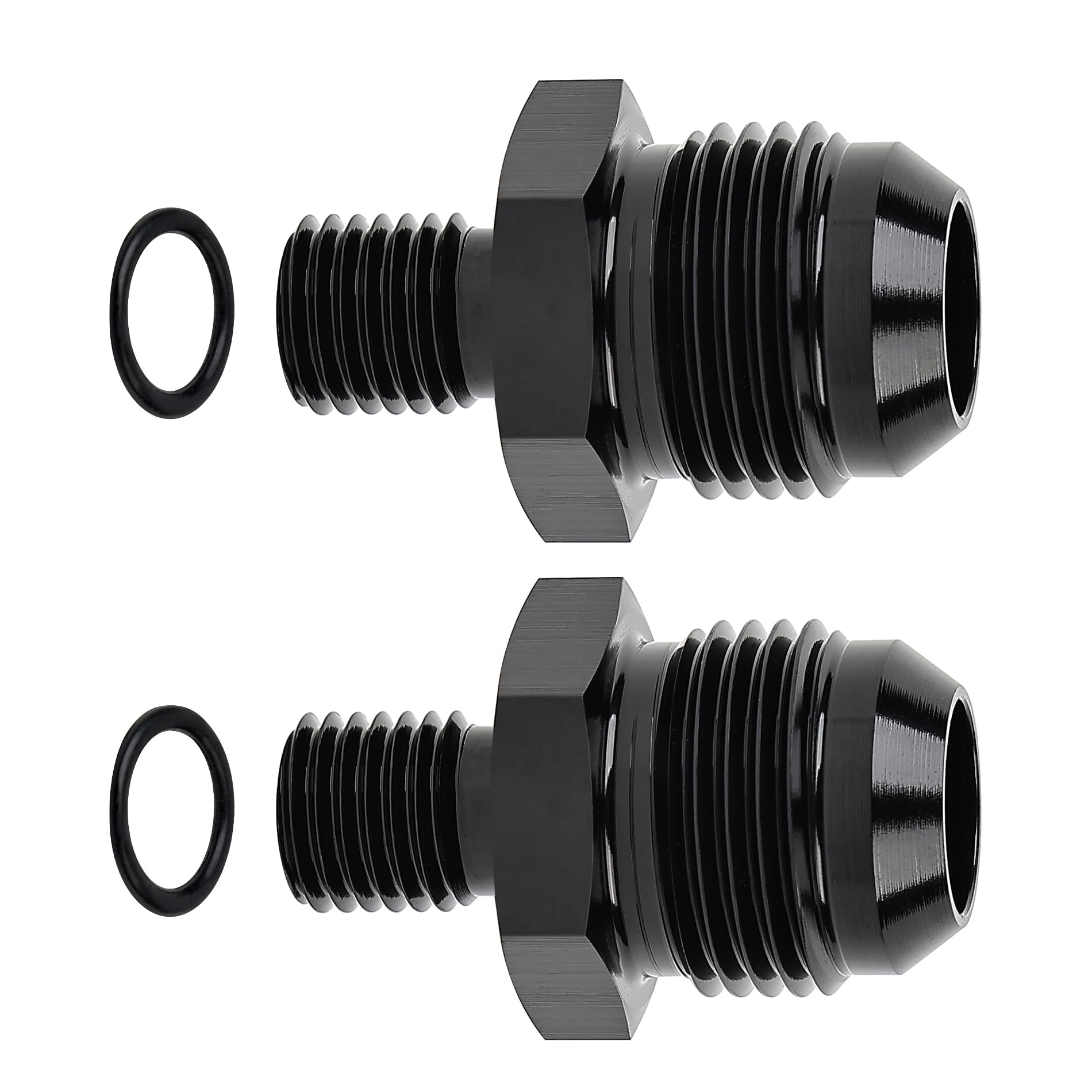 Evil Energy 10An Male Flare To M12 X 1.5Mm Male Metric Fitting Adapter Aluminium Alloy Black 2Pcs