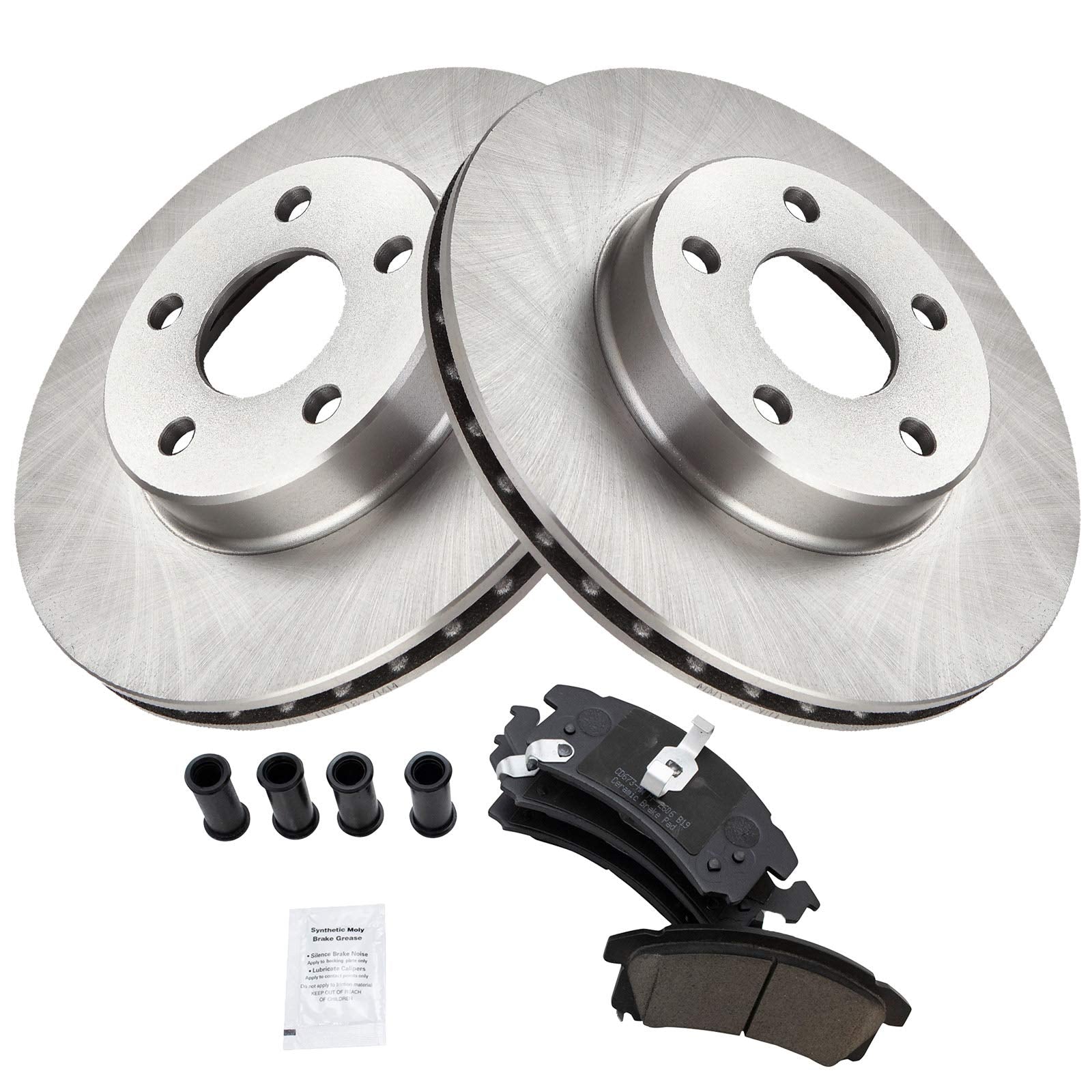 Trq Front Brake Pad & Rotor Kit Brake Pads Brake Rotor Ceramic Compatible With 1996-1998 Buick Skylark 1996 Chevrolet Beretta 19