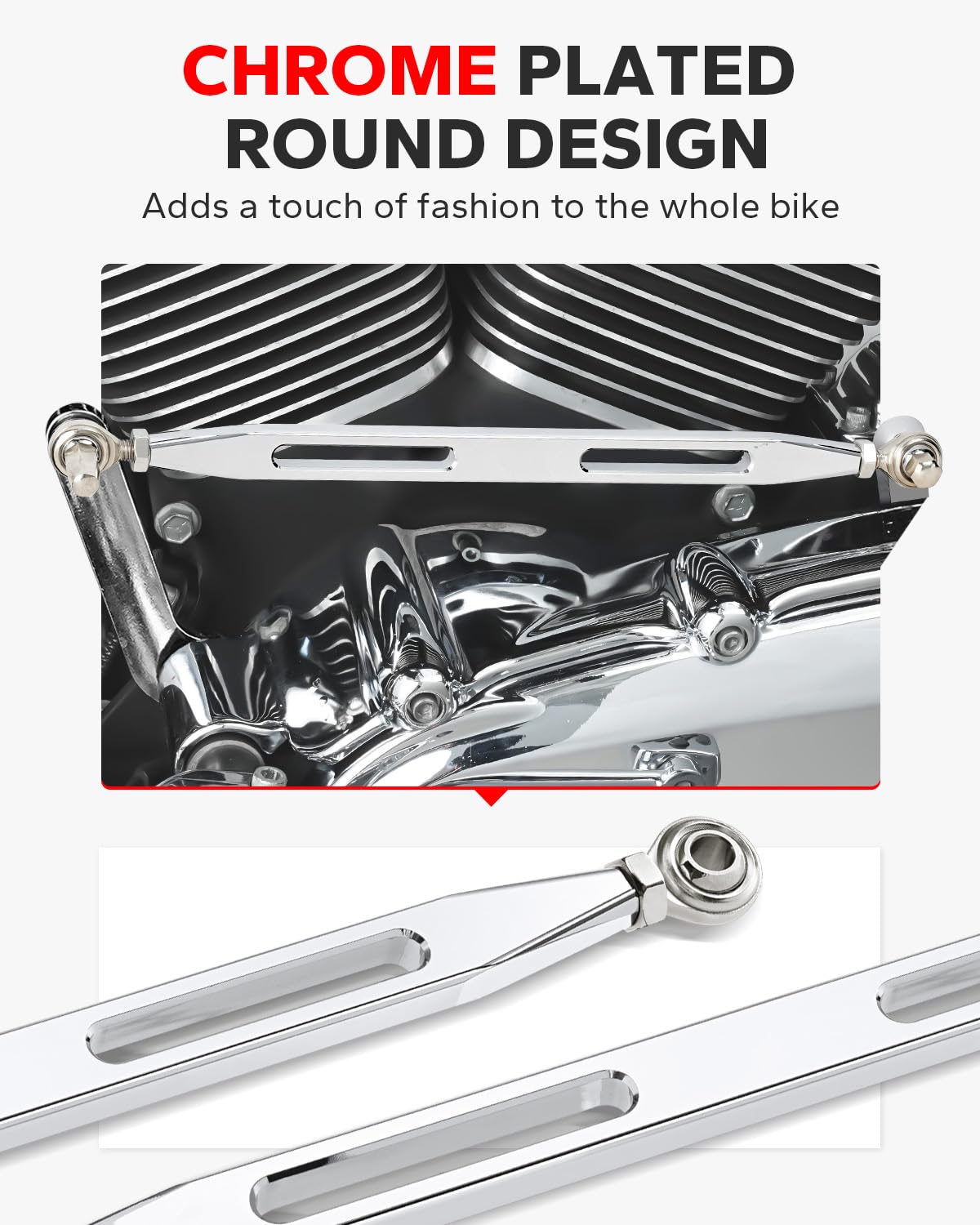 Amazicha Chrome Shift Linkage Gear Shifter Compatible for Harley Softail Dyna Street Glide Touring Road King 1980-2024