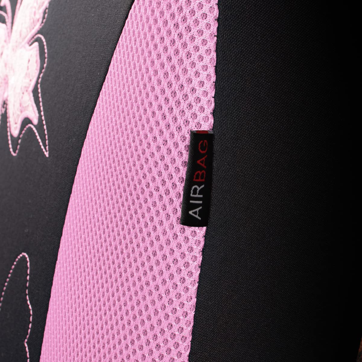 Flying Banner Butterfly Car Seat Covers Ful Set Fashion Universal Lady Woman Female Rear Bench Split Colorized (Pink, 2 Fronts -- Lace)