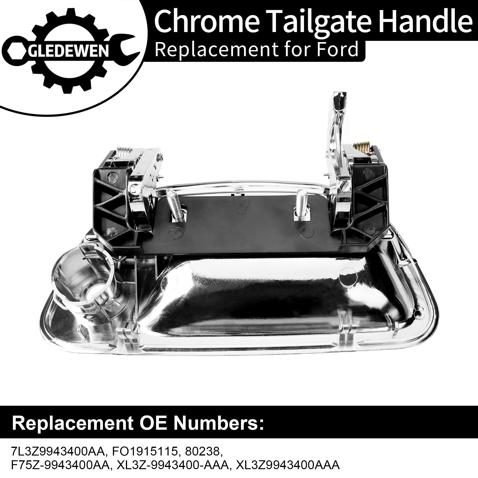 Tailgate Door Handle Chrome, Compatible With 1997-2007 Ford F150 F250 F350 F450 F550 Super Duty, 01-05 Ford Explorer Sport Trac,