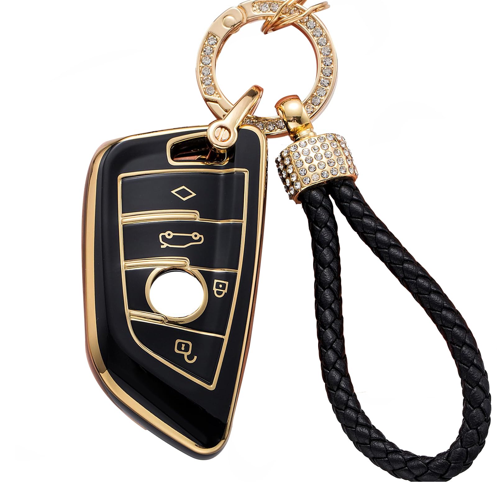 Lcxjmwkl For Bmw Key Fob Cover,Compatible With Bmw 2 5 6 7 Series X1 X2 X3 X5 X6 Smart Key Premium Soft Tpu Anti-Dust Full Protection