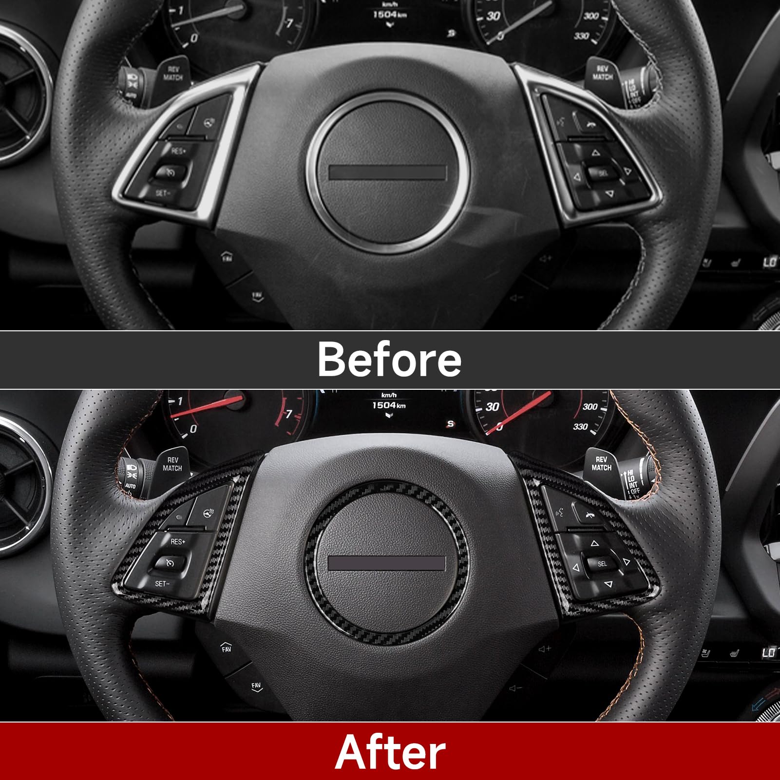 Car Sticker ABS Carbon Fiber Decal Interior Cover Trim for Chevrolet Camaro 2016 2017 2018 2019 2020 2021 2022 2023 2024 Accesso