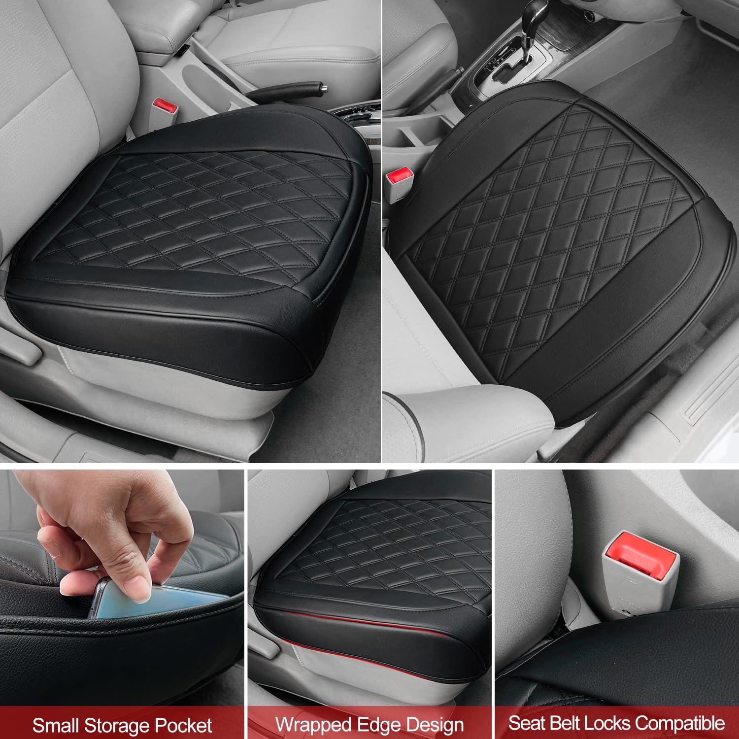 1 Pack Leather Front Car Seat Cover Bottom Car Seat, Anti-Slip And Full Wrap Driver Car Seat Protectors, Luxury Waterproof Botto
