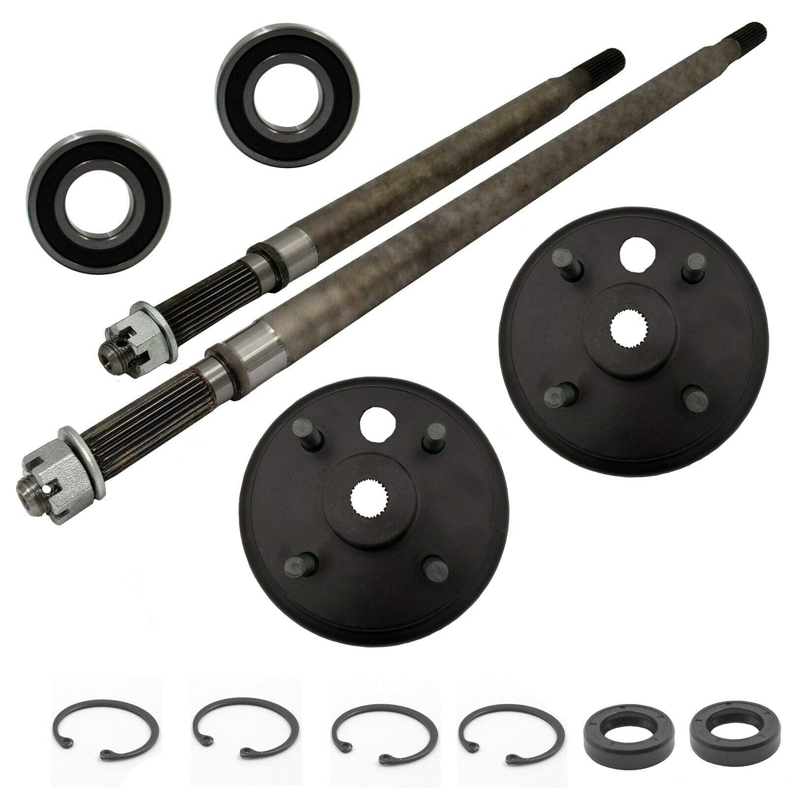 East Lake Axle rear Axle and Brake Hub Drum Assembly Kit for E-Z-GO Electric 1982+/Gas 2 cycle 1982-93
