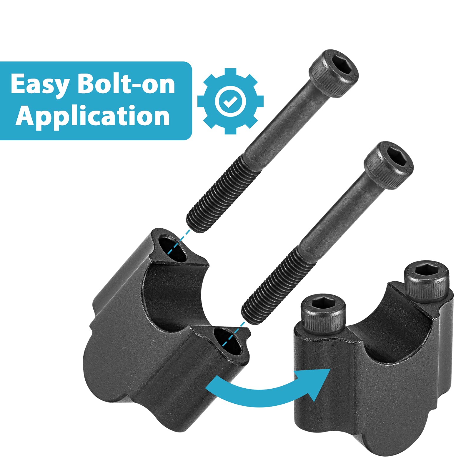 Matt Black 7/8'' Handlebar Risers 30Mm Height Mount Clamp Kit Compatible With Motorcycle Atv Kawasaki Honda Suzuki Yamaha Dirt B