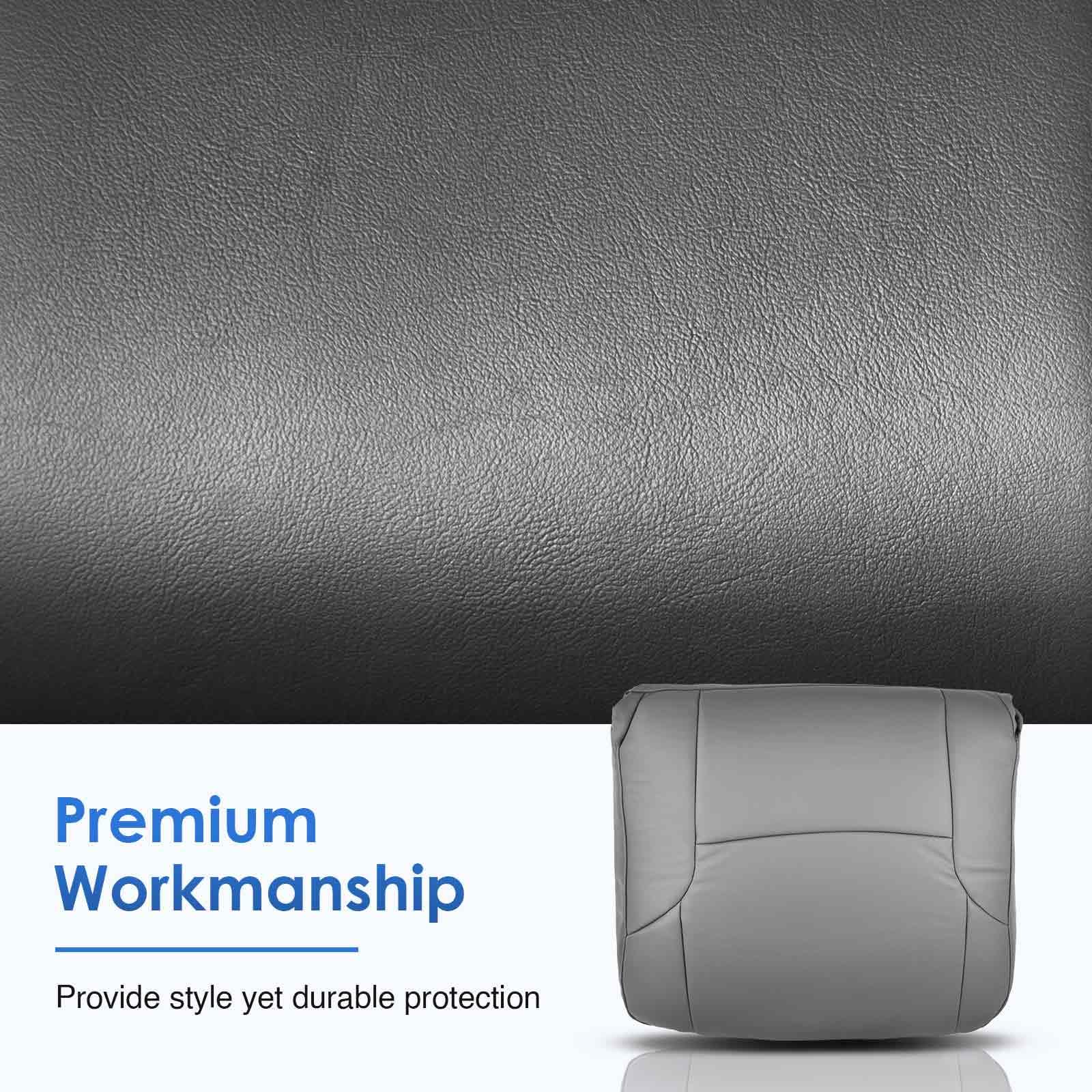 A-Premium Med Gray Leather Car Seat Cover Protector for Front Left Seat Bottoms Compatible with Toyota 4Runner 2003 2004 2005 2006 2007 2008 2009 7107235200B3