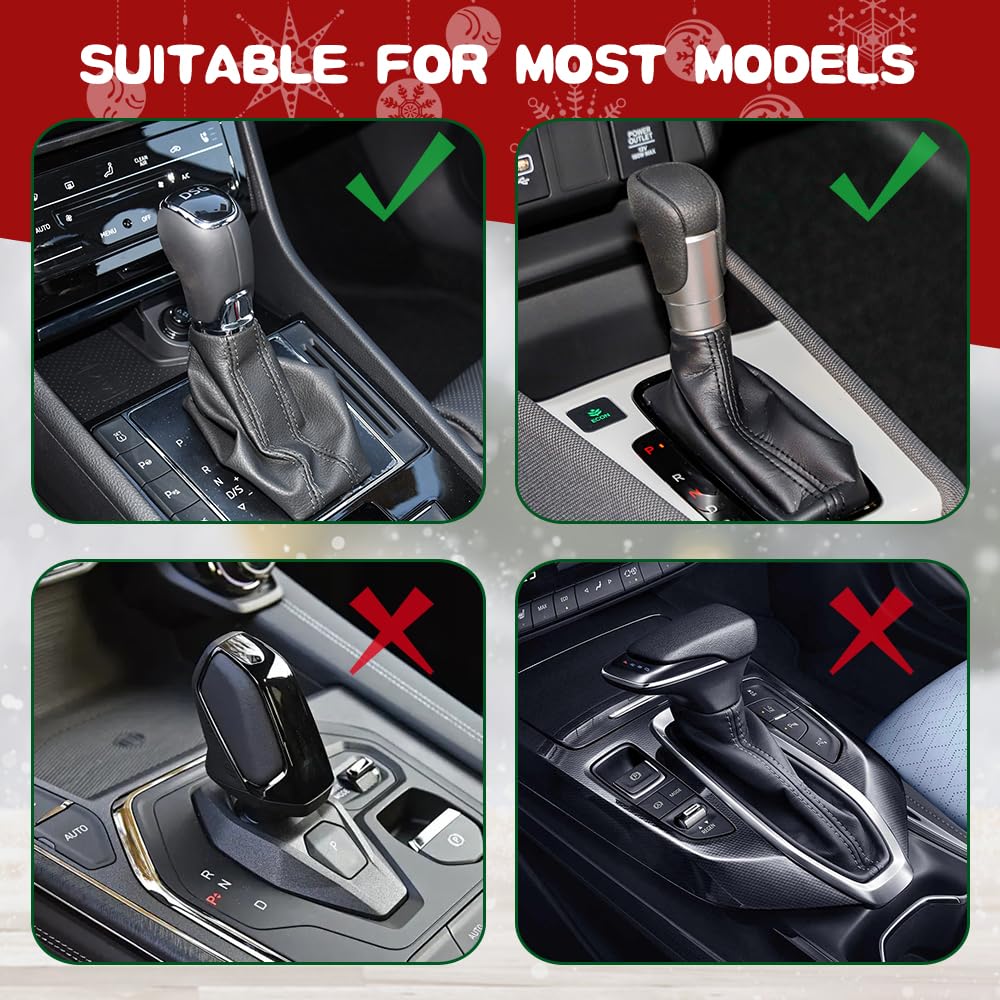 Kutyun 2PCS Gear Shift Hoodie, Christmas Shift Knob Cover, Interior Accessories Shifter Stick Protector Decoration Universal for