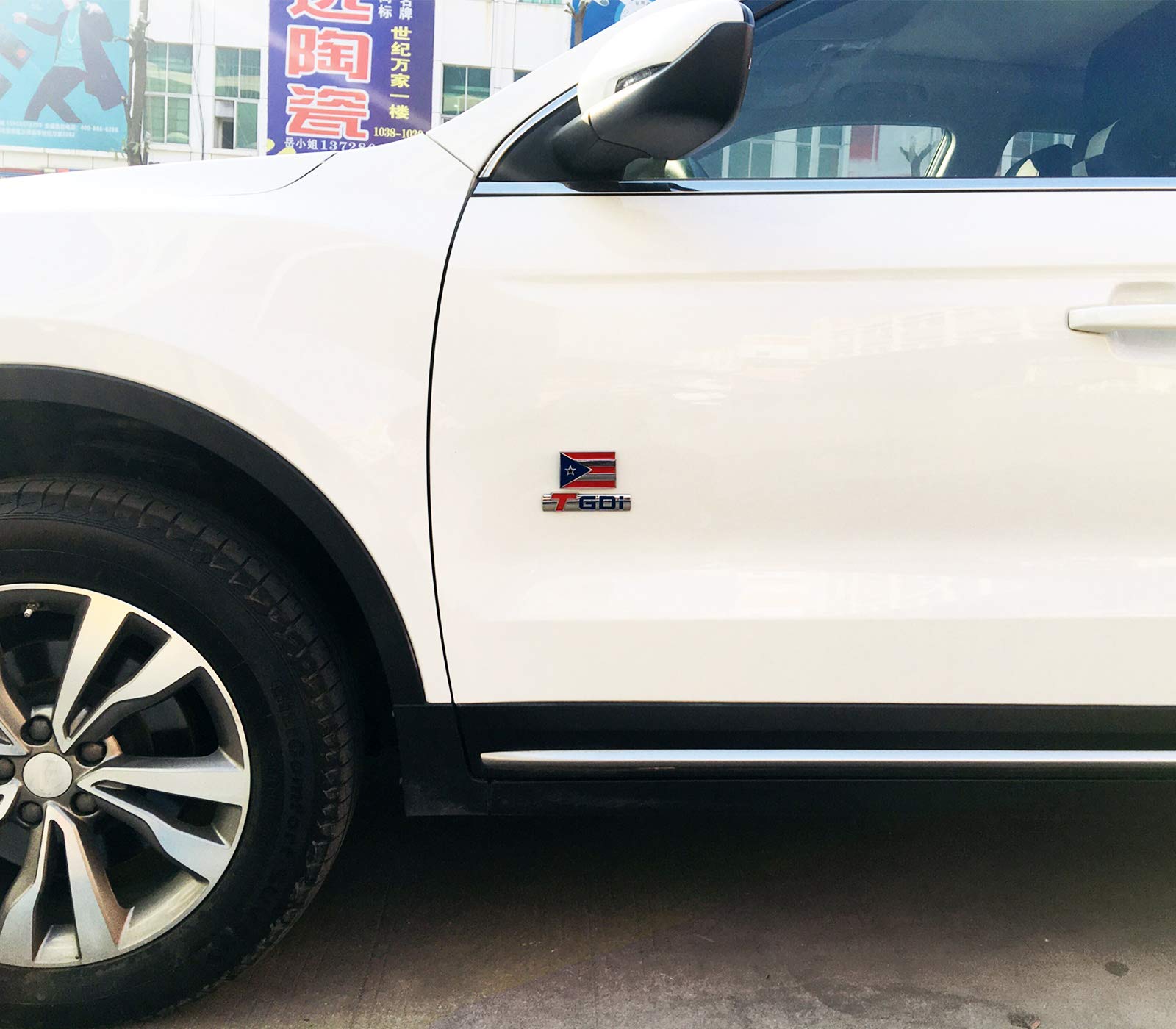 Dsycar 2 Pack Puerto Rico Flag Emblems Embossed Chrome Metal Flag Auto Emblem For Car Decorations Accessories - Gifts 4 Free Puerto Rico Flag Valve Stem Caps (Puerto Rico Flag)