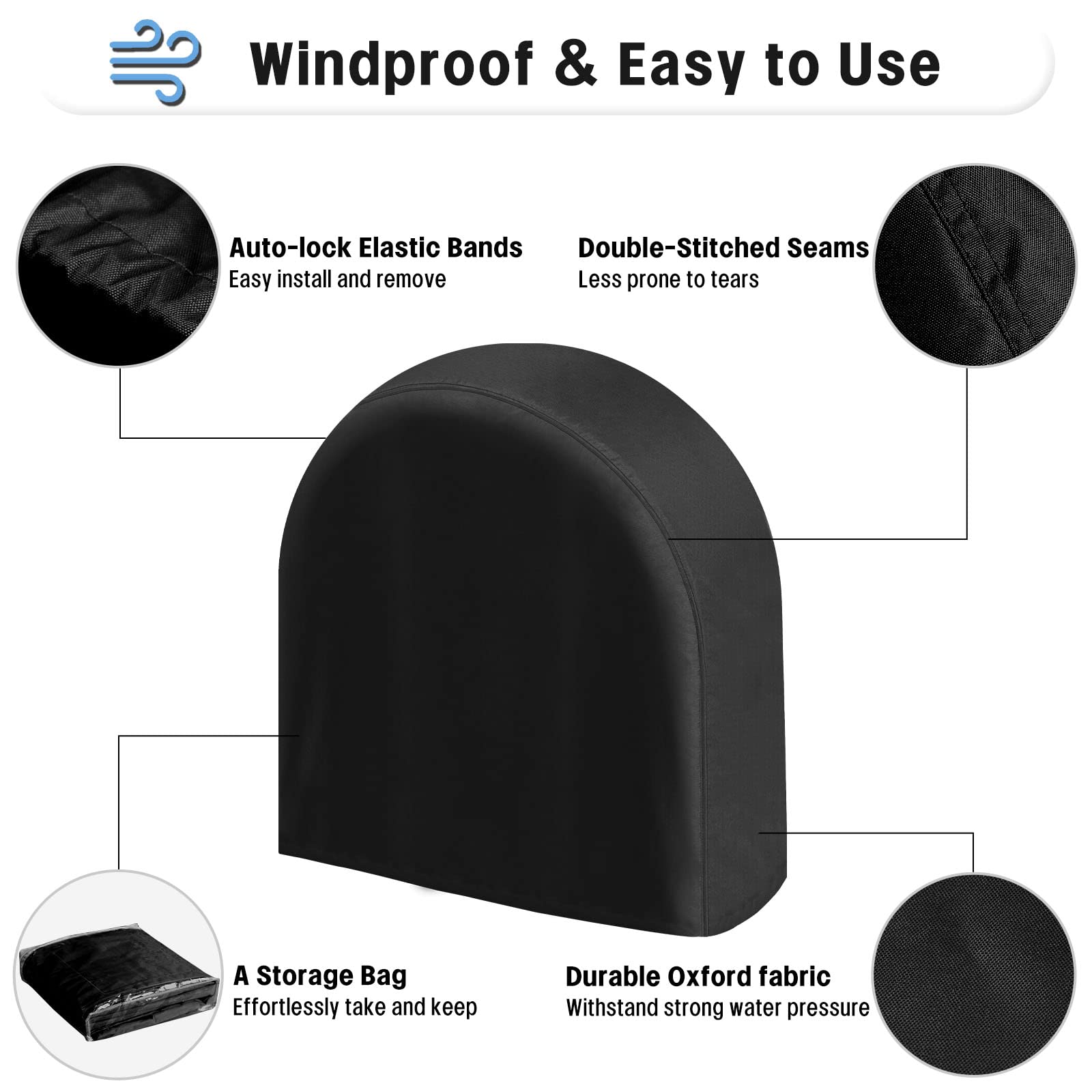 Outdoorlines Outdoor Waterproof Tire Covers Set Of 4 - Uv-Proof Trailer Wheel Cover Windproof Tire Protector For Rv Jeep Trailer