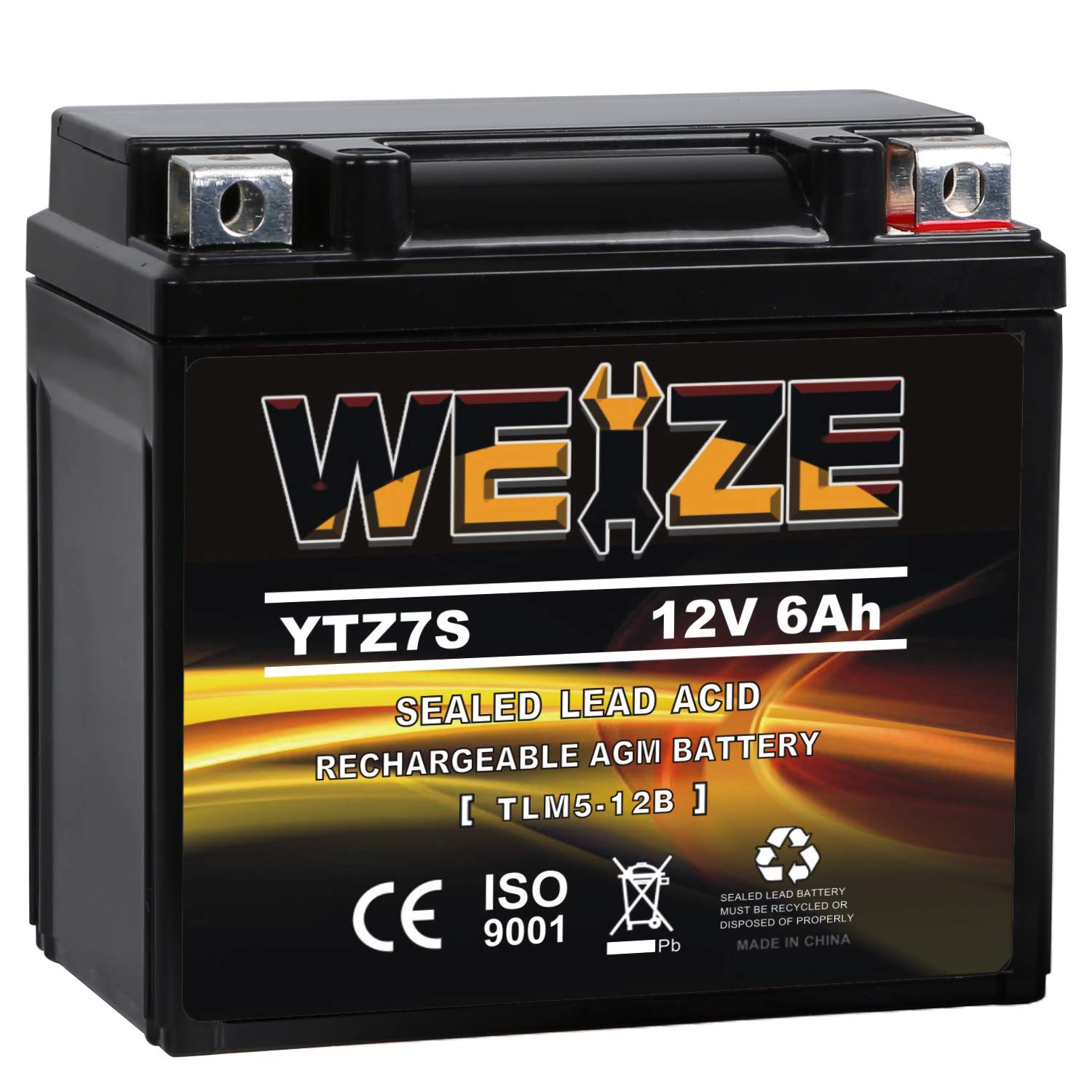 Weize Ytz7S-Bs Sealed Maintenance Free Agm Battery Replacement Ytz7S Compatible With Honda Trx450Er Trx450R Atv Motorcycle Batti