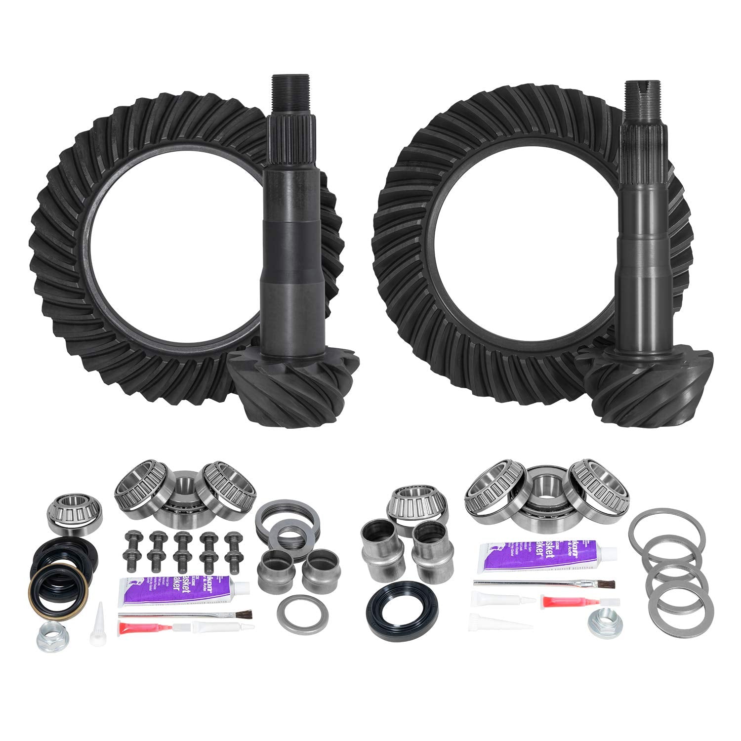 Yukon Gear And Axle Ring & Pinion Gear Kit Package Front & Rear With Install Kits - Toyota 8.4/8''Ifs - Ygkt005-488-4