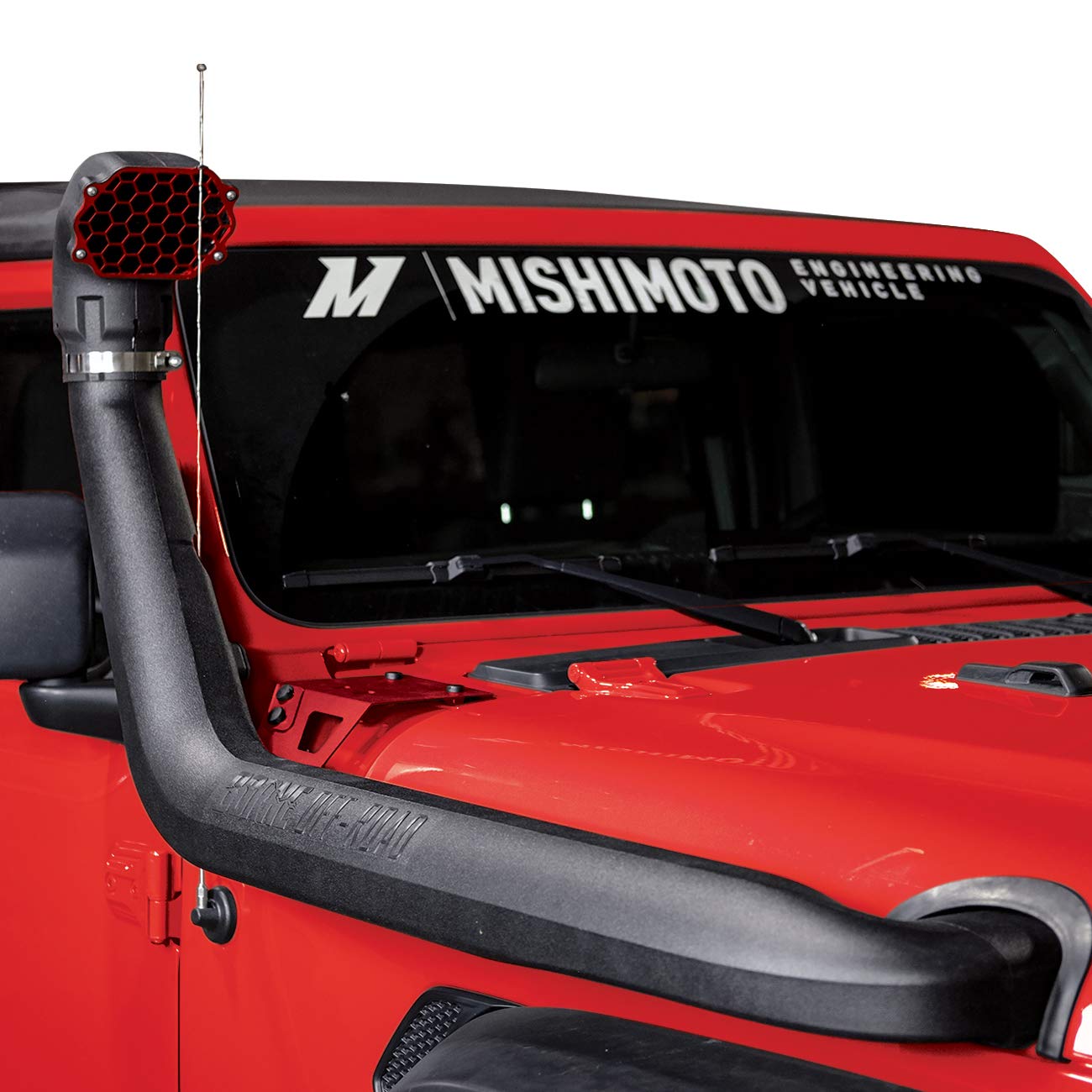 Borne Off-Road By Mishimoto Mmai-Jl-18Nmwrd Snorkel For 2018+ Jeep Wrangler Jl, Micro-Wrinkle Red