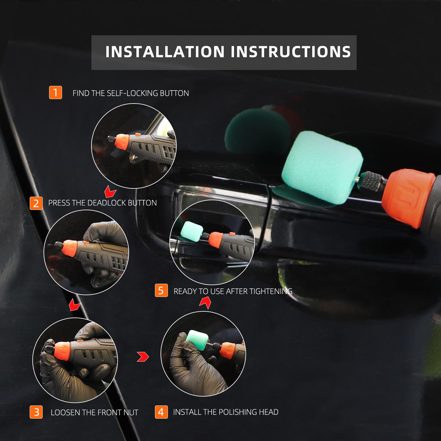 Cordless Rotary Tool, SPTA Cordless Mini Car Polisher, 36Pcs 12V Li-ion Battery IVT 5,000-25,000 RPM Small Buffer Polisher Polis