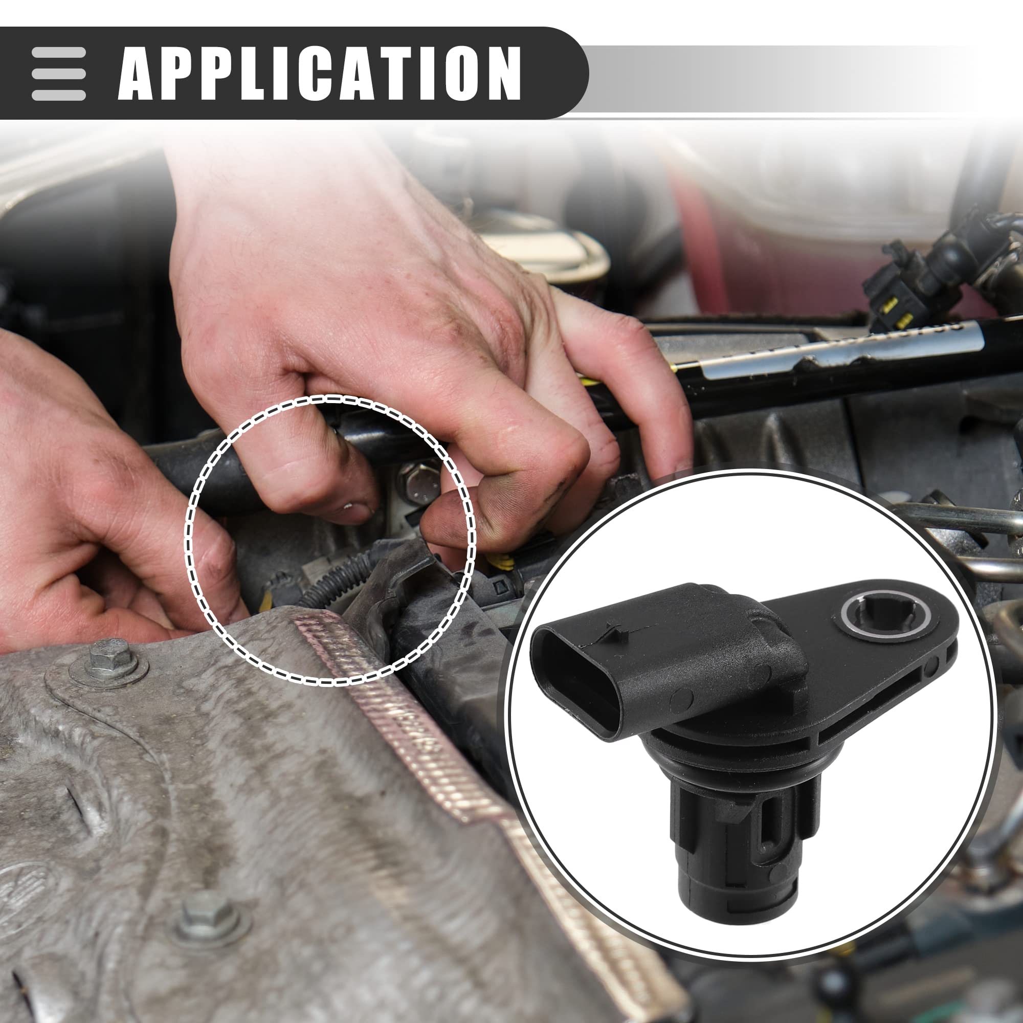 Motoforti Camshaft Position Sensor for Mercedes-Benz C300 2013-2014, Black, A2769051100, 1.93x1.54x0.98