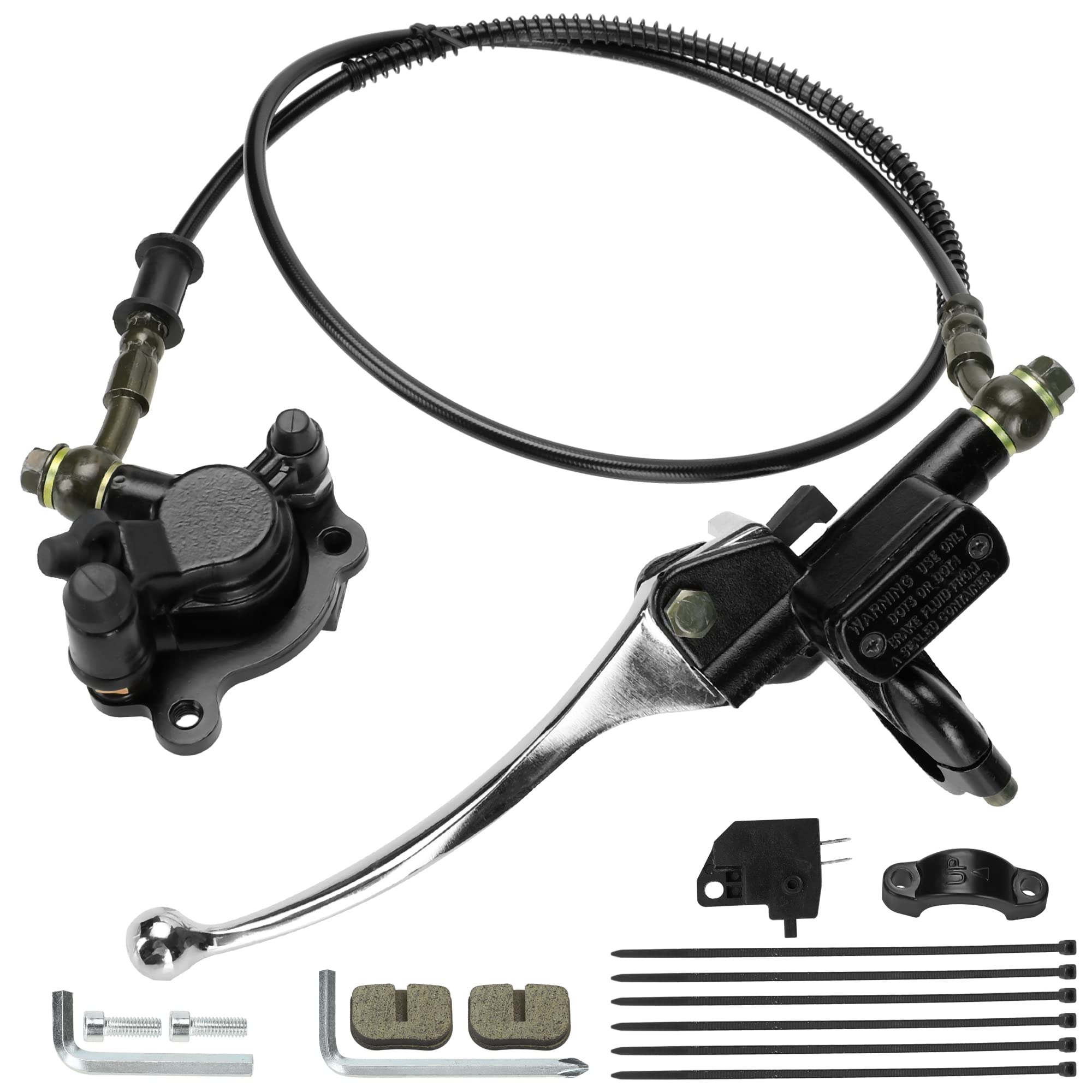 Grehua Upgraded Mini Bike Hydraulic Brake Kit Compatible With Baja Doodle Bug Db30 Blitz Racer Dirt Bug Predator 79Cc 97Cc 2.8Hp Minibike Parts With Master Cylinder Caliper Pads Assembly