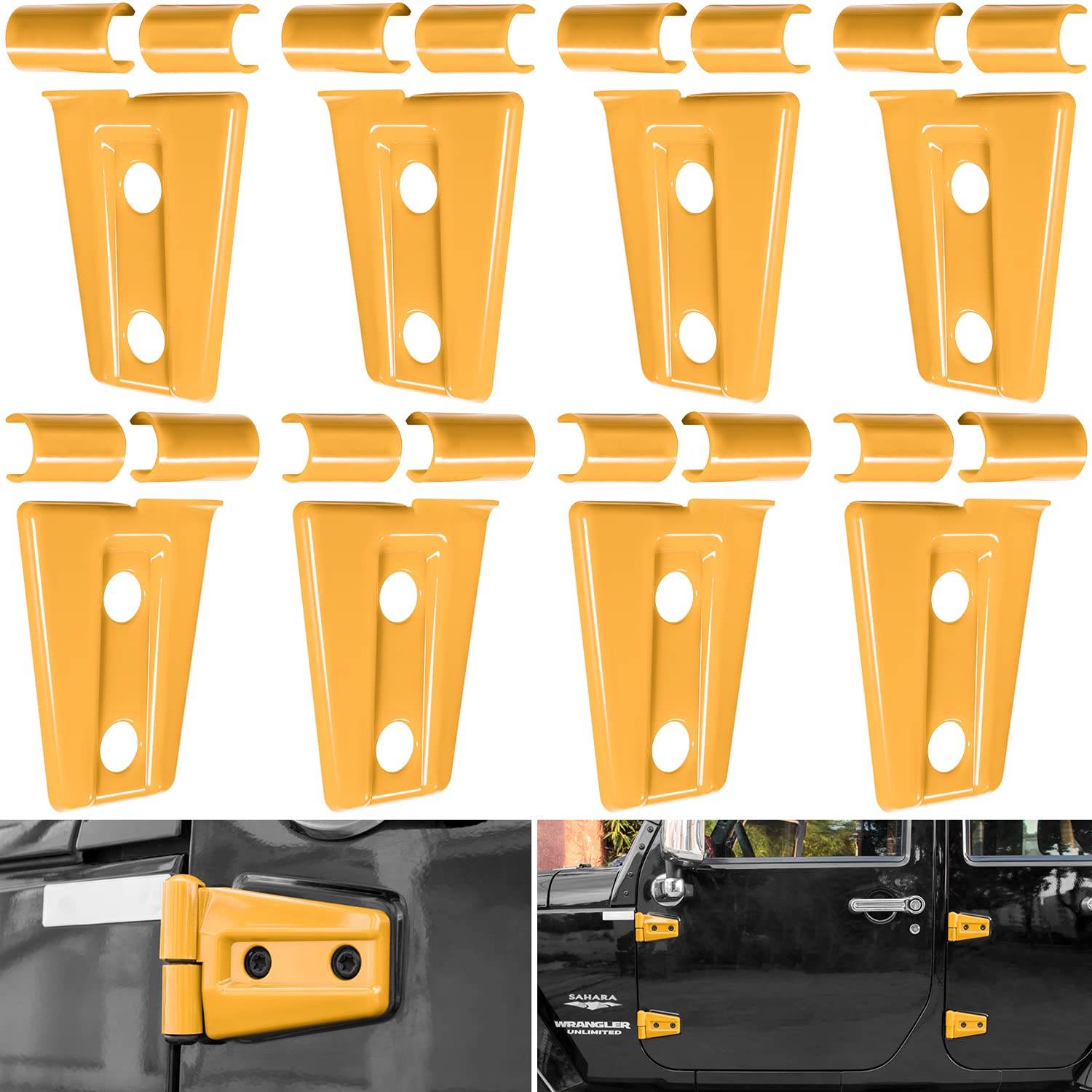 Door Hinge Cover Trim Exterior Accessories For Jeep Wrangler Jk Jku Sport Rubicon Sahara X Unlimited 2-Door & 4-Door 2007-2018 (