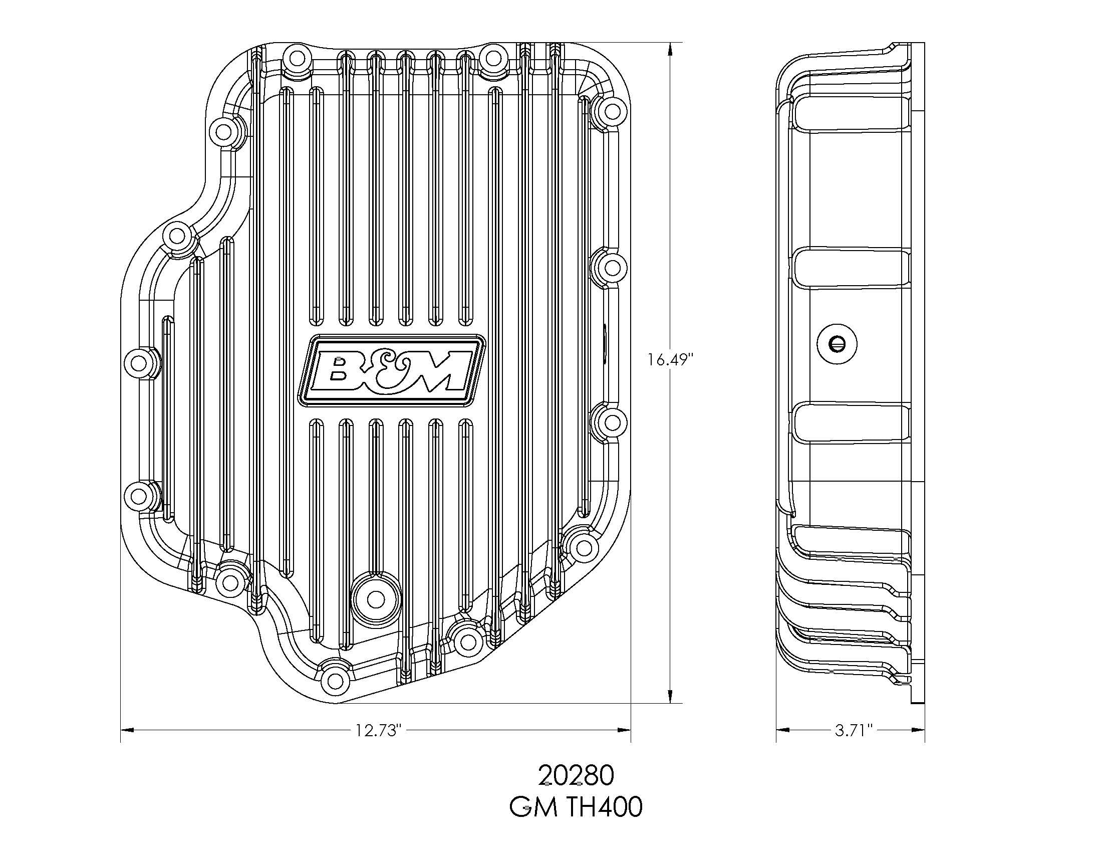 B&M 20280 Cast Aluminum Extra Depth Transmission Pan
