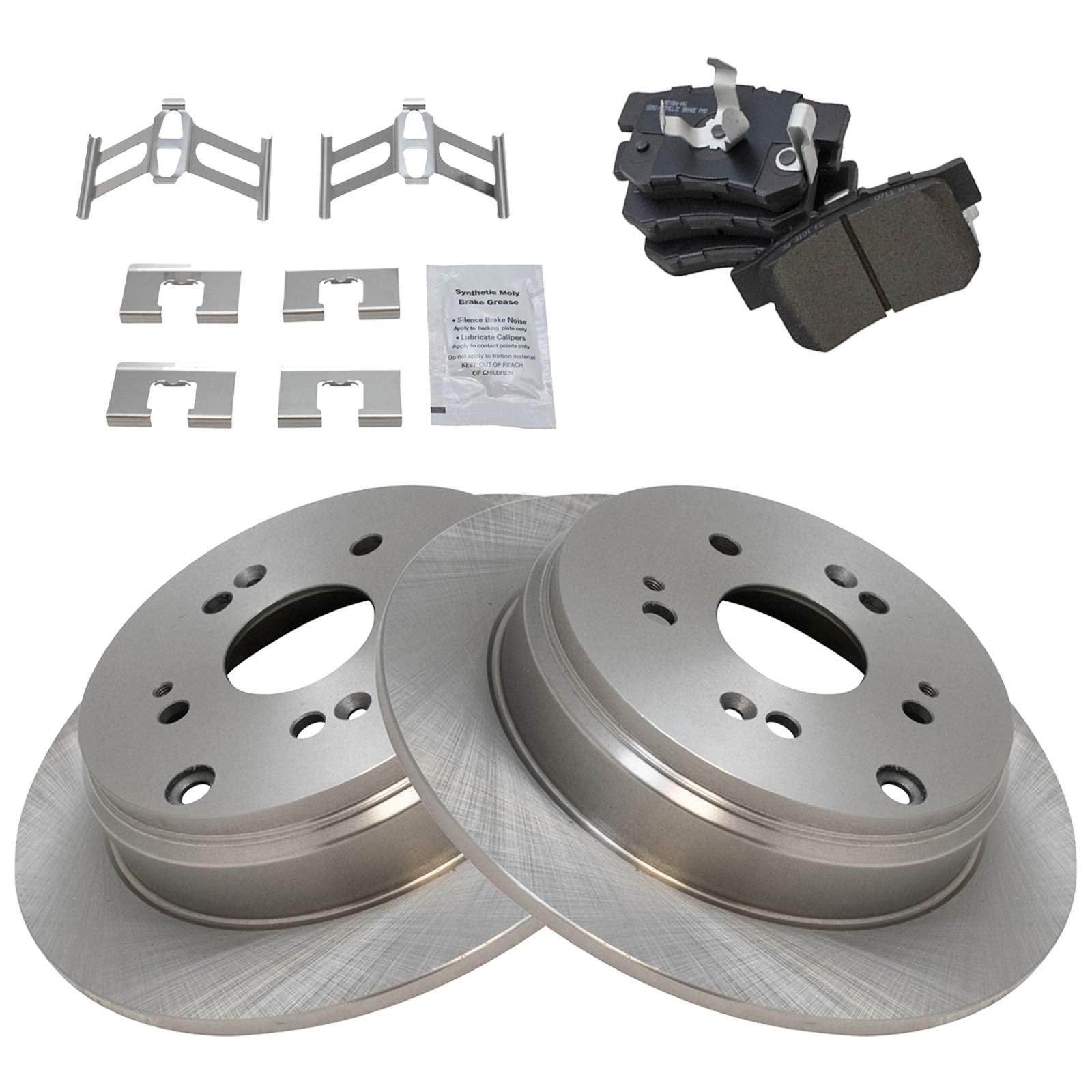 Trq Rear Brake Pad & Rotor Kit Brake Pads Brake Rotor Semi-Metallic Compatible With 2010-2018 Acura Rdx 2005-2016 Honda Cr-V