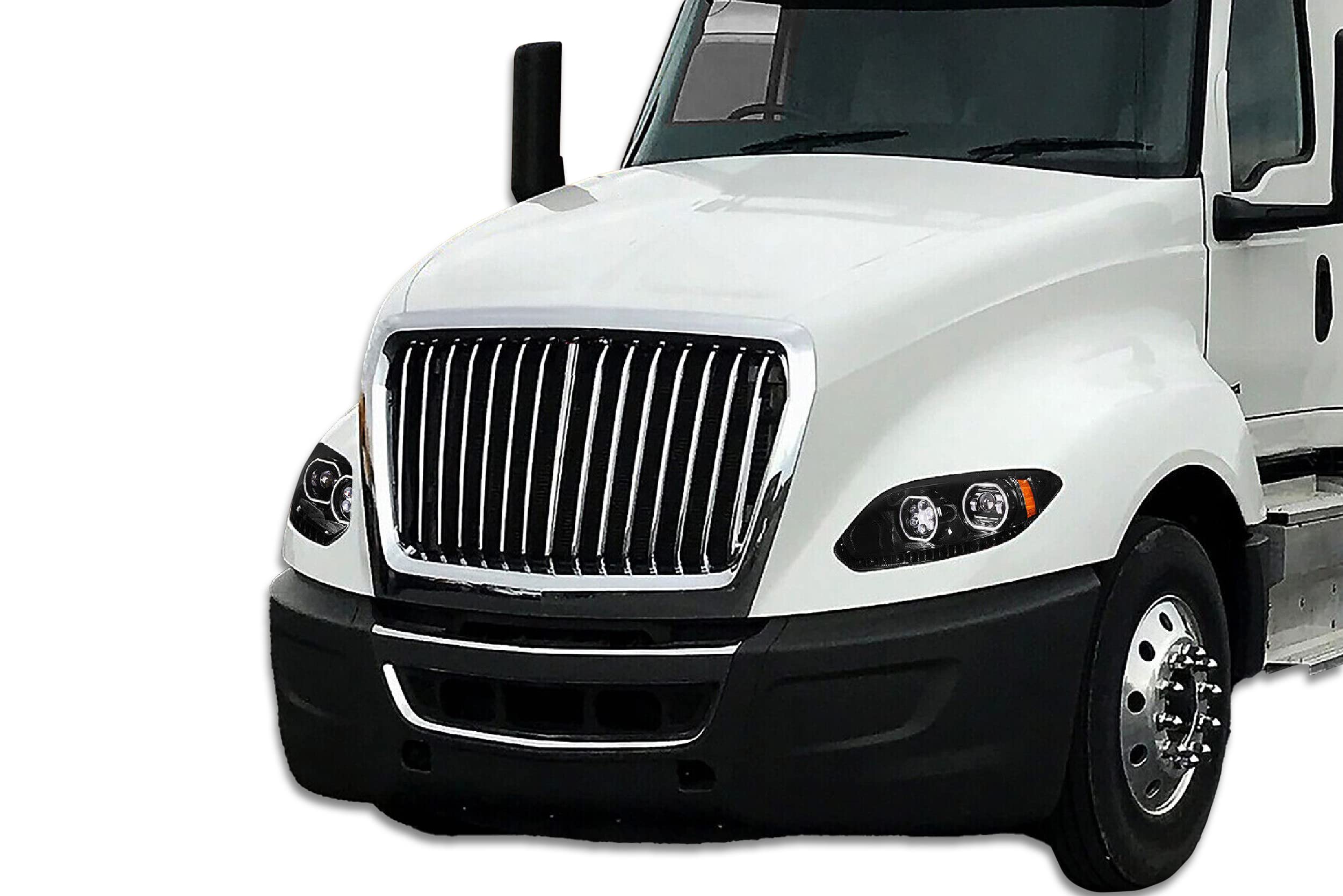 Kozak Black Led Projector Headlights With Turn Signal Position And Running Light 12V Driver And Passenger (Right And Left Side) For International Lt Lt625 2018-2021 Plus Logo, 2X 22 Wipers, Vest