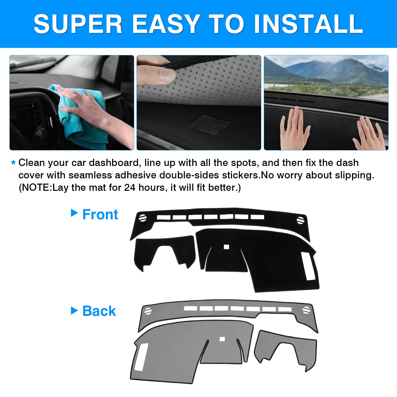 Autorder Dashboard Cover Mat For Toyota Bz4X /Subaru Solterra 2023 2024 2025 Accessories Dash Cover Upgrade Velvet Dash Mat Suns