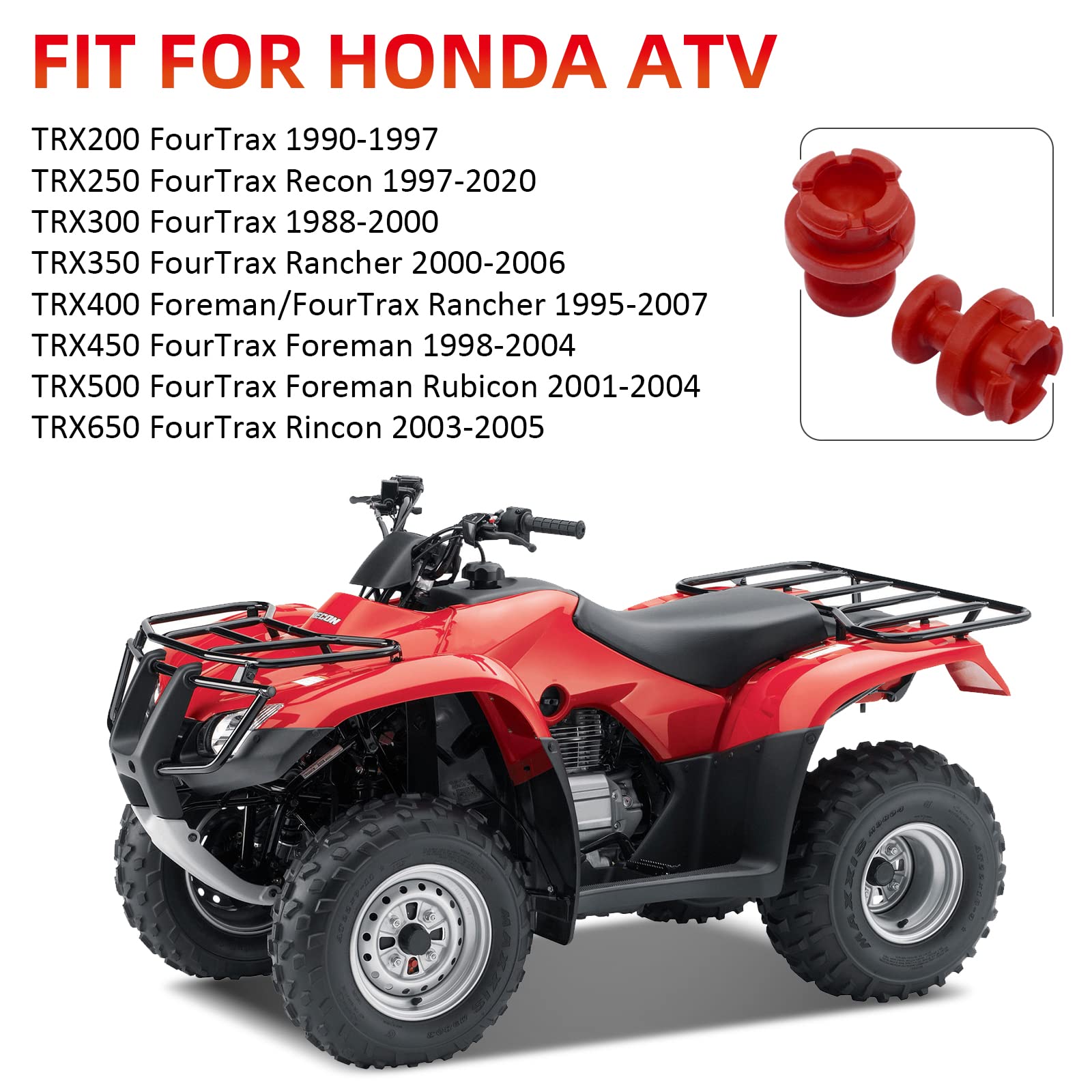 Drum Brake Adjusting Hole Plug 2 PCS for Honda TRX200 TRX250 TRX300 TRX350 TRX400 TRX450 TRX500 TRX650 FourTrax Recon Rancher Fo