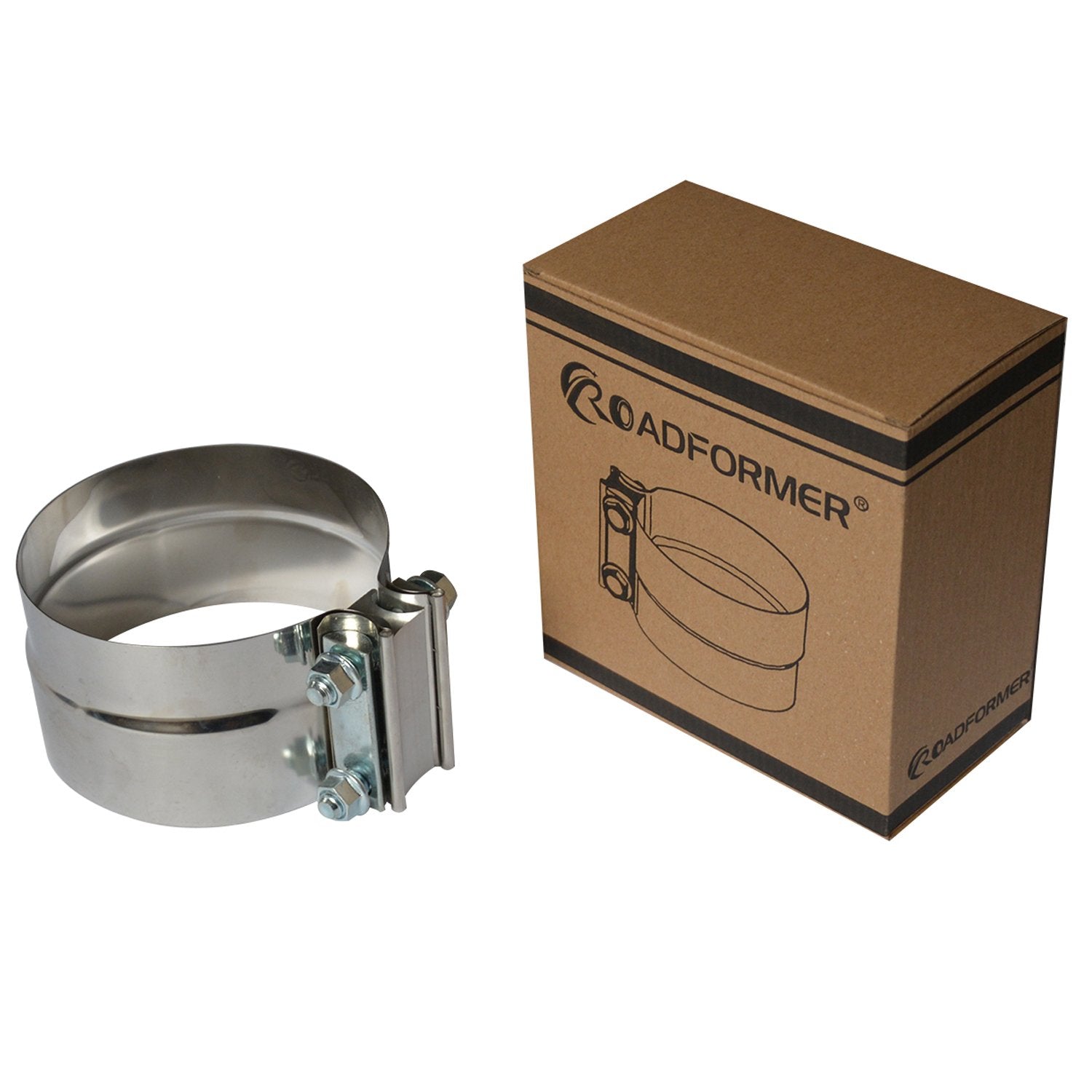 Roadformer 4 Inch Exhaust Clamp - Lap Joint Exhaust Band Clamps Preformed Stainless Steel