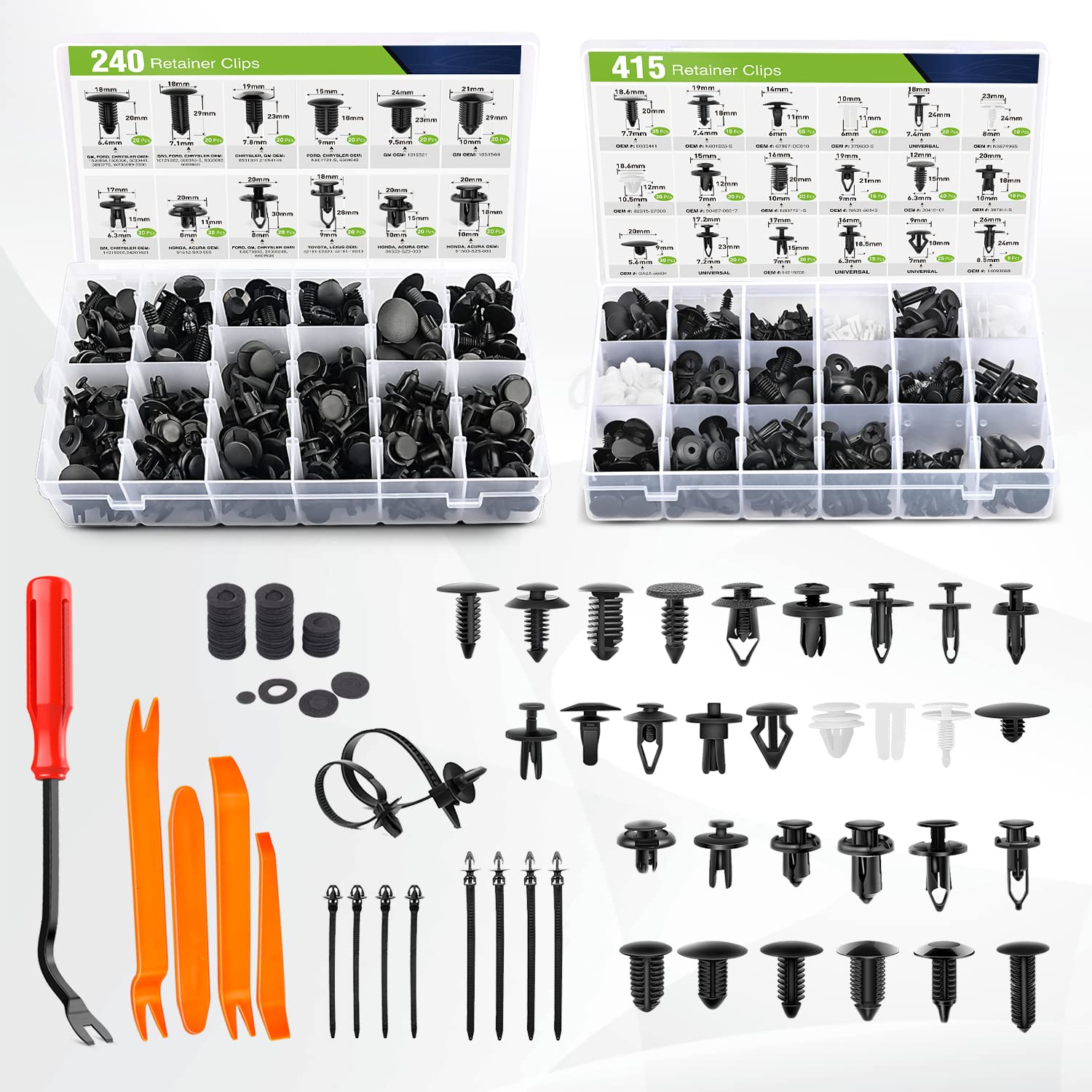 Frokom Car Bumper Retainer Clips 700Pcs,30 Sizes Auto Plastic Push Rivets Set With Fastener Remover For Toyota Gm Ford Honda Chr