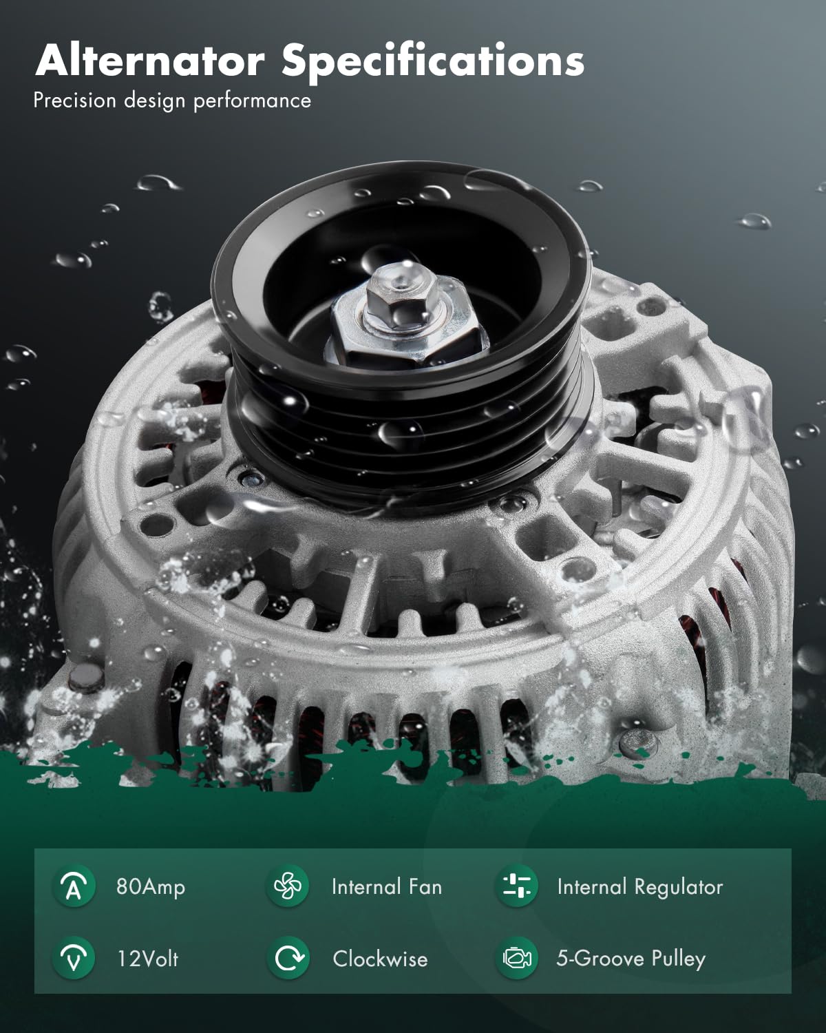 SCITOO Alternator Fits for Toyota Camry 1997 1998 1999 2000 2001 L4 2.2L, Solara 1999 2000 2001 L4 2.2L - 12V 80 Amp CW 5-Groove