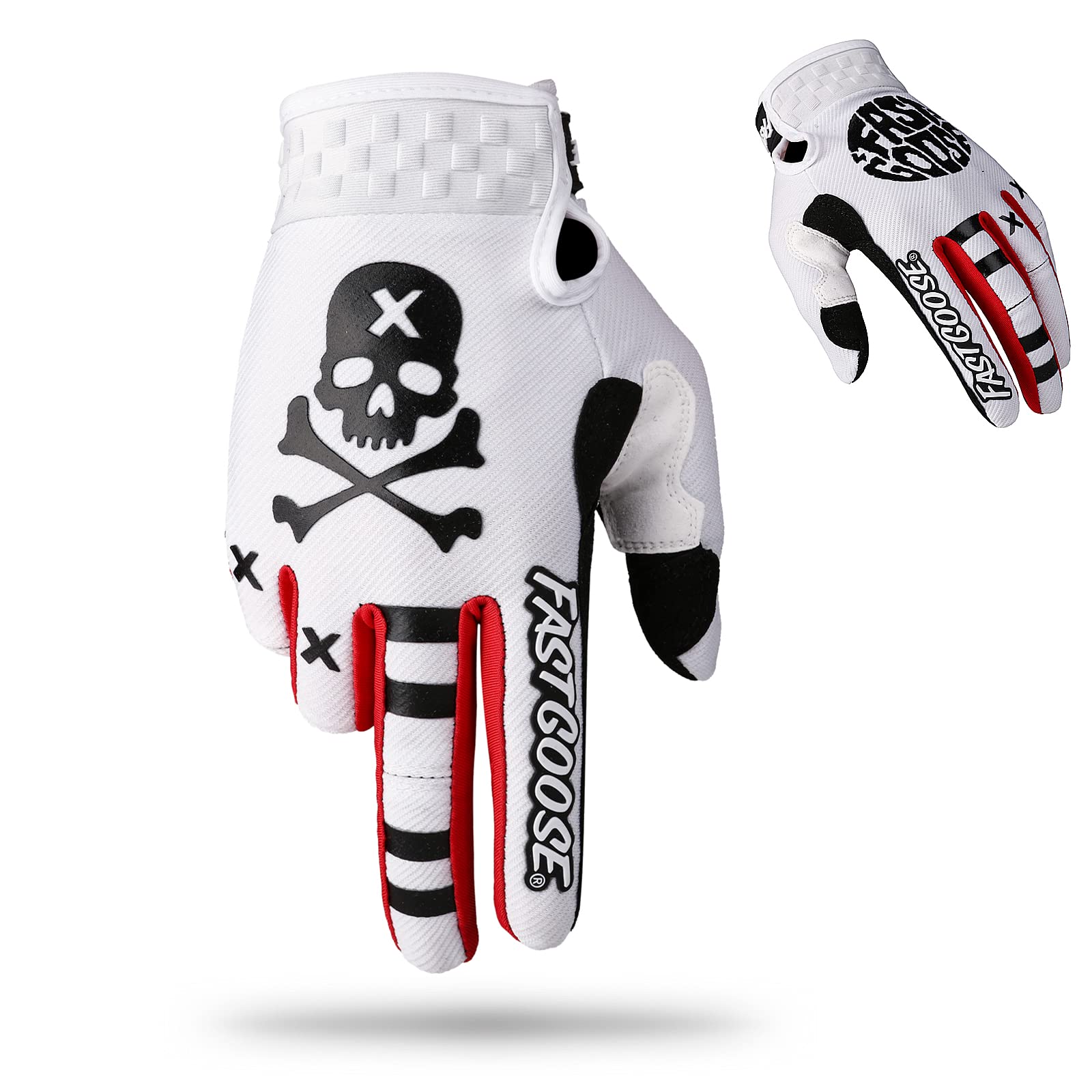 Fastgoose Dirt Bike Motorcycle Gloves Motocross Gloves Motorbike Riding Bike Gloves Atv Mx Mtb Off Road Racing Sports Cycling Glove (White, X-Large)