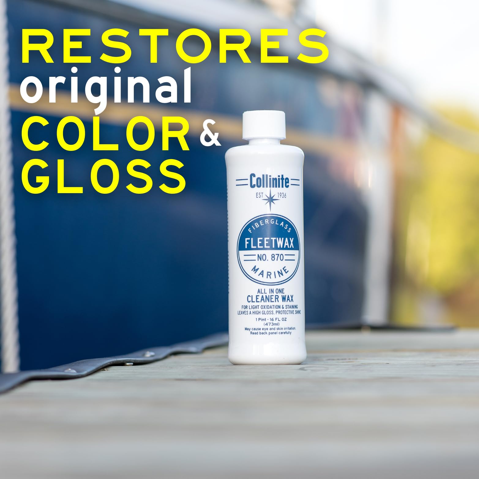 Collinite 870 All-In-One Cleaner Wax For Marine/Rv. Removes Oxidation + Restores Look + Provides High Gloss Shine In One Single