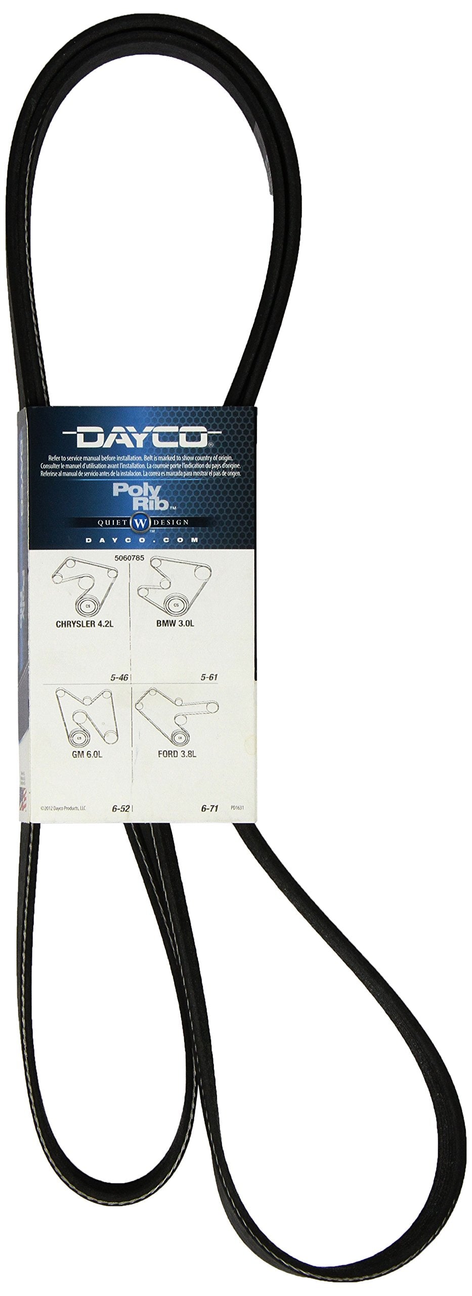 Dayco 5060785 Serpentine Belt , Black