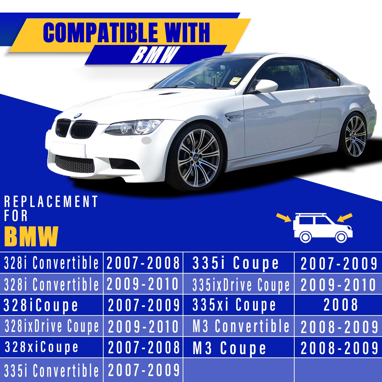 2 Wipers Replacement For Bmw 3-Series 4-Door E90 E91 06/2006-08/2009 325Xi 328I 328Xi 328Ixdrive 330I 330Xi 335I 335Xi M3, Windshield Wiper Blades Original Equipment Replacement - 24'/19' (Set Of 2)
