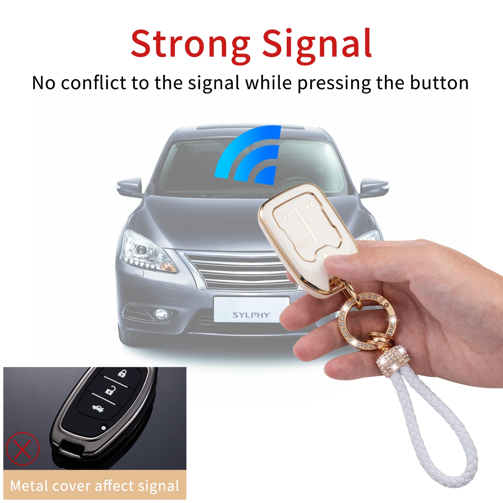 Gematay For Gmc Key Fob Cover, Key Case Compatible With 2019 2020 2021 2022 Chevy Silverado Gmc Sierra 1500 2500Hd 3500Hd Terrai