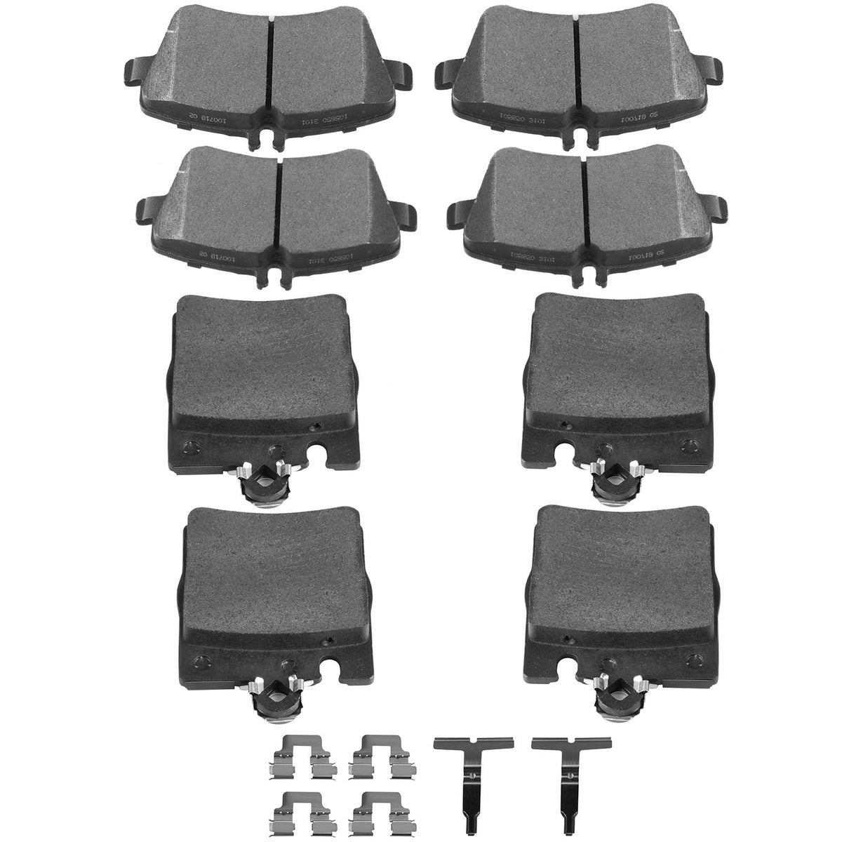 Scitoo Semi-Metal Brake Pads - Front & Rear Sets Fit For Mercedes-Benz C-Class (2001-2007), Clk320 (2001-2005) & C350 (2006-2007