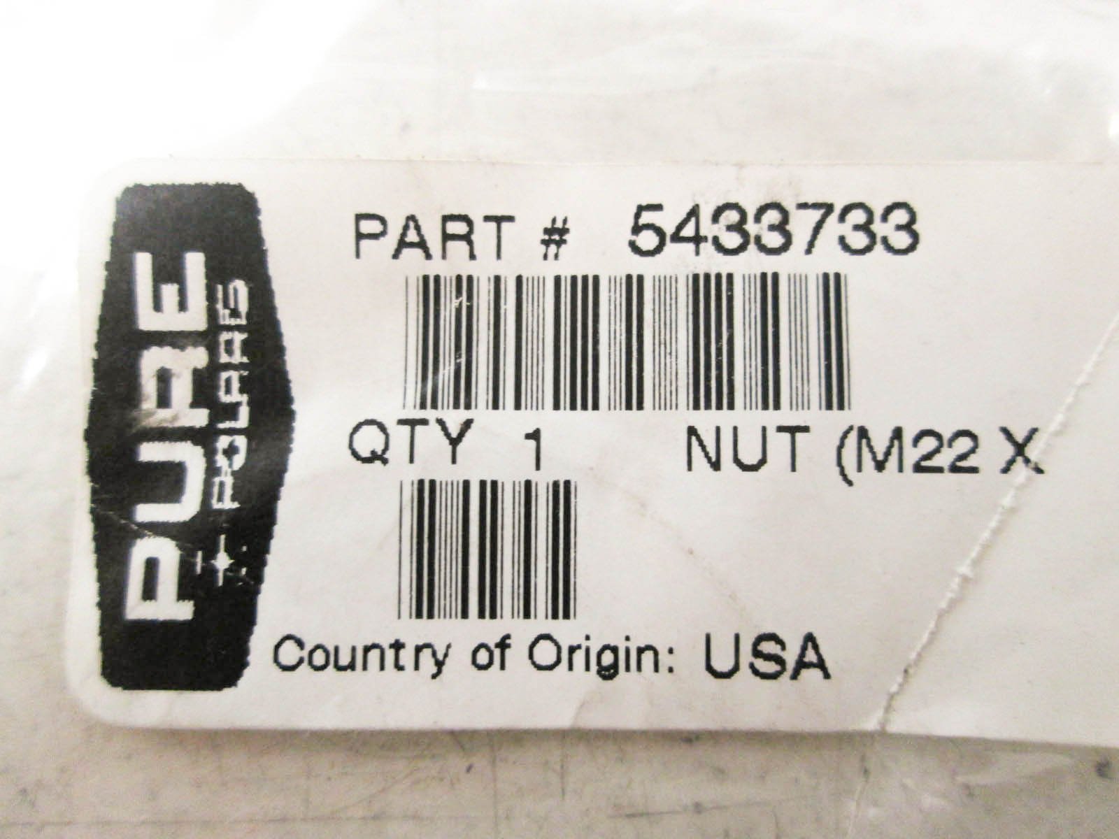 Polaris Snowmobile Ignition Switch Nut, Genuine Oem Part 5433733, Qty 1