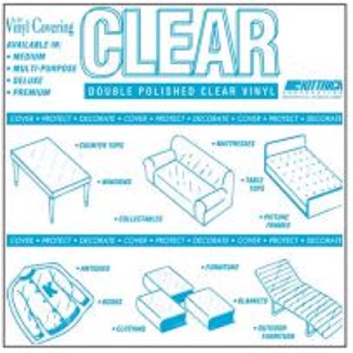 Magic Cover 12 Gauge Clear Vinyl Table Covering, Deluxe/25 yd WBCARB00G8R3CMW
