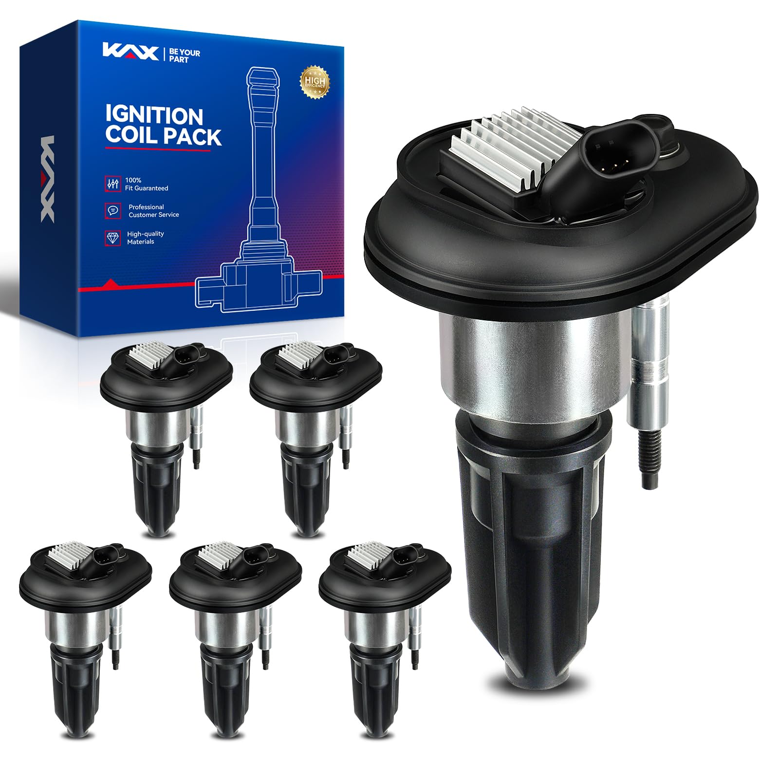 KAX UF303 Ignition Coil 6 Packs Fit for Trailblazer, Envoy XL, H3, Trailblazer EXT, Rainier, i-370, i-350, i-290, i-280, Envoy X