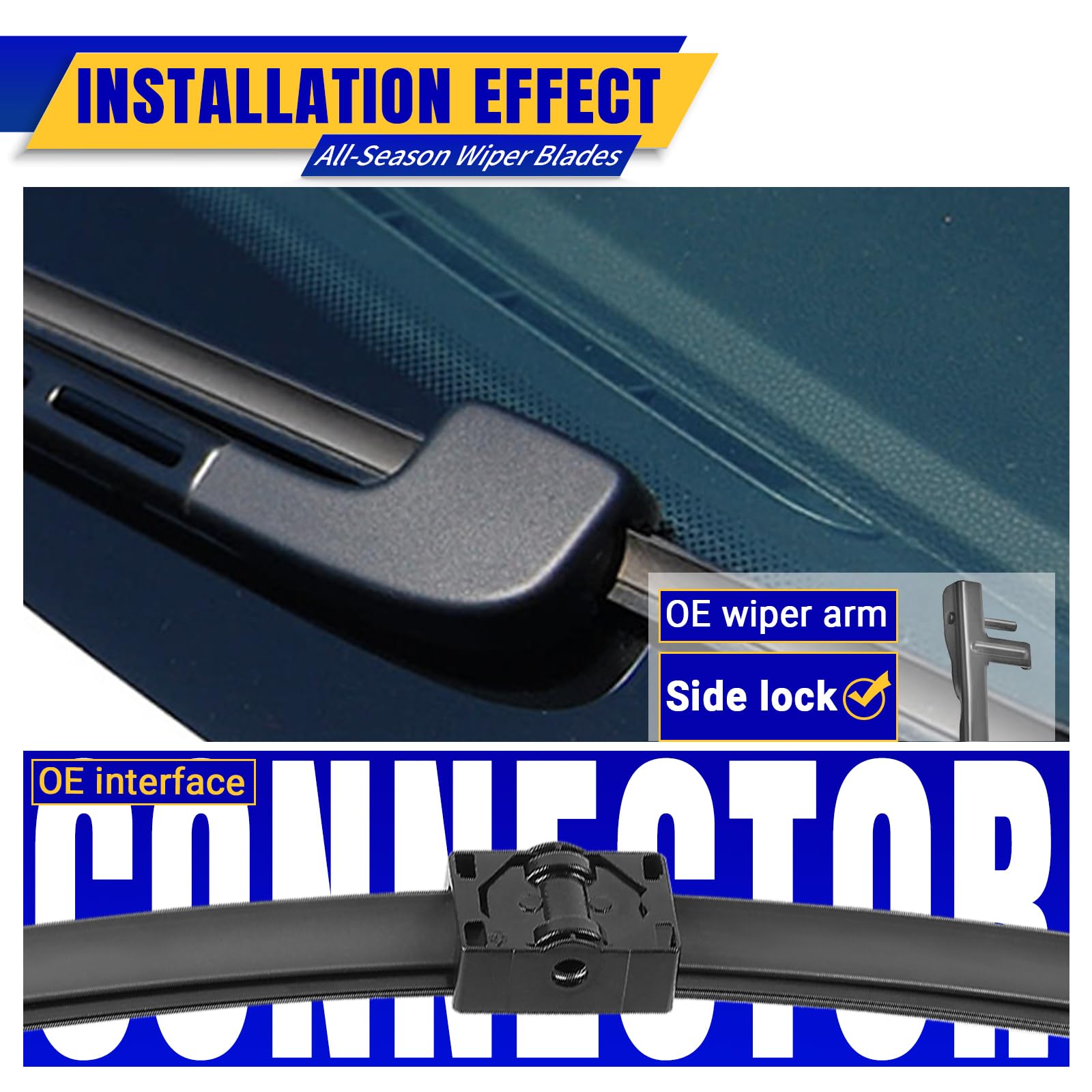 2 Wipers Replacement For Bmw 3-Series 4-Door E90 E91 06/2006-08/2009 325Xi 328I 328Xi 328Ixdrive 330I 330Xi 335I 335Xi M3, Windshield Wiper Blades Original Equipment Replacement - 24'/19' (Set Of 2)