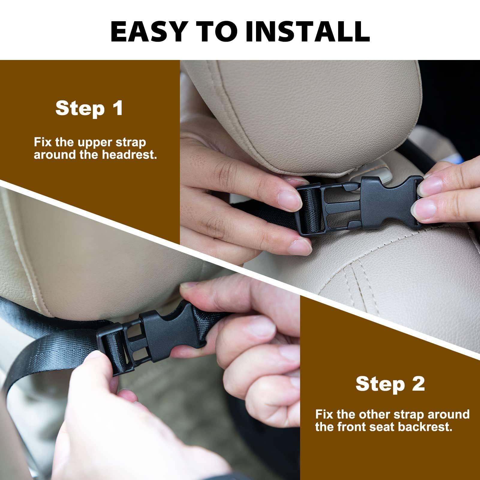 Hunthor Truck Gun Rack (A Pair), 900D Adjustable Seat Back Gun Storage, Heavy Duty Automotive Rifle Holder Hunting Accessories F