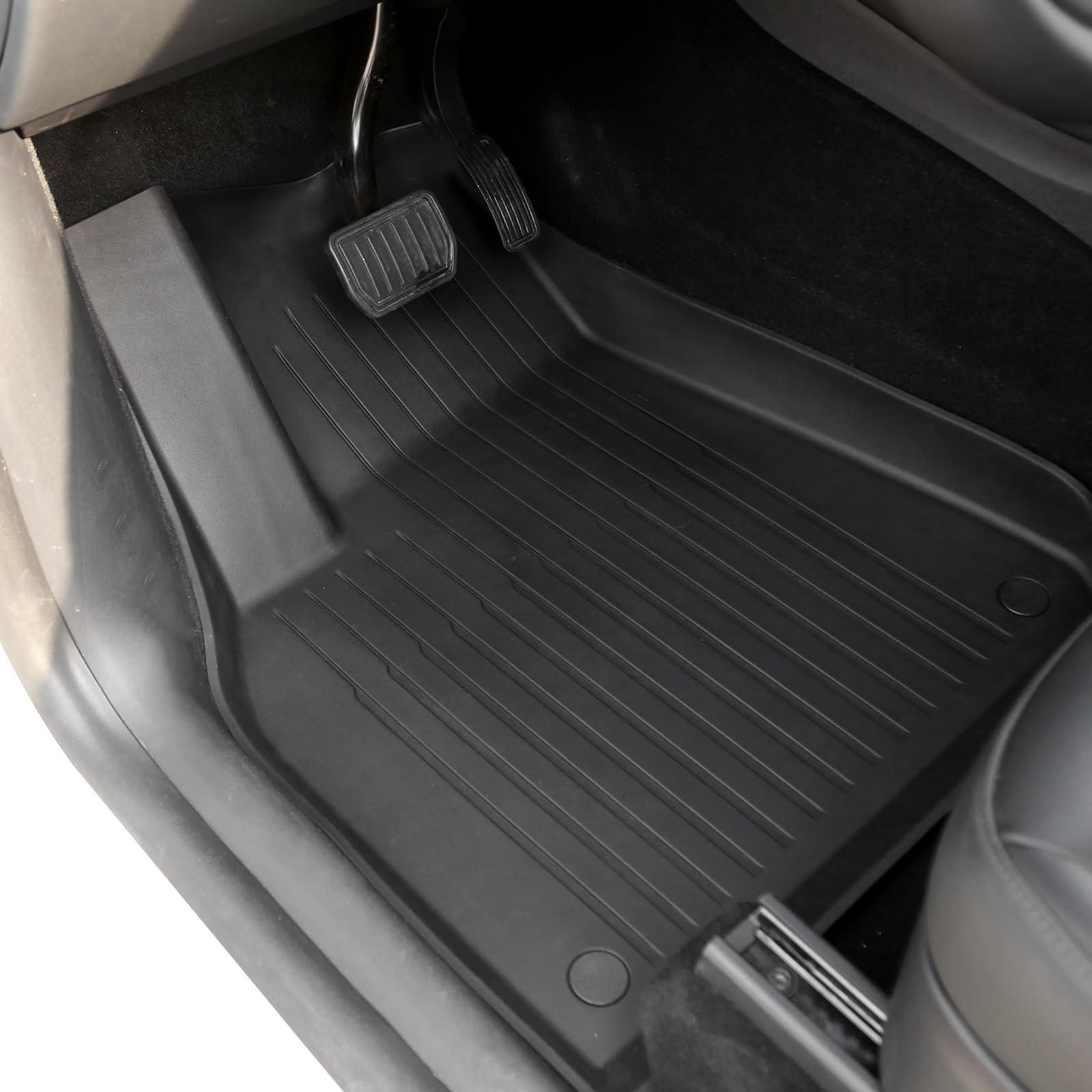 Maysoo Floor Mats For Tesla Model Y 2021-2024 2025 (5-Seater) - All-Weather Tpe Waterproof Non-Slip Front And Rear Trunk Mats Cargo Liners, Set Of 6 (Not Fit 7-Seat)