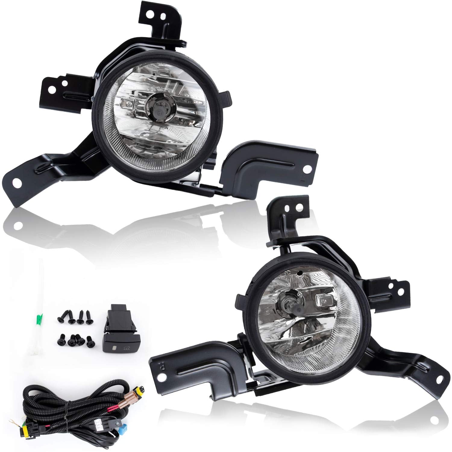 RP Remarkable Power, Fog Light for 2007 2008 2009 CRV EX/EX-L/LX Fog Lamp Kit with Universal Wiring Harness and Switch Clear Len
