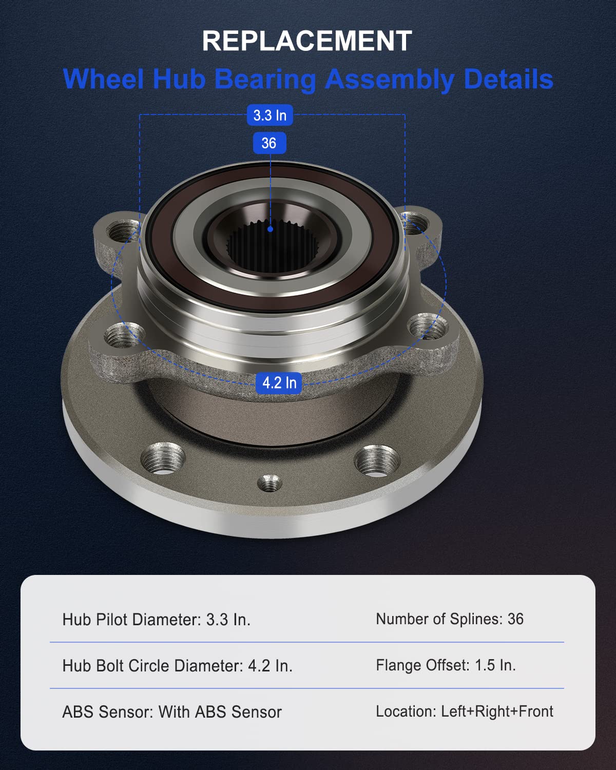 ECCPP Front Wheel Hub Bearing Fits for A3 TT Quattro VW Beetle CC GTI Passat Golf No ABS 513253
