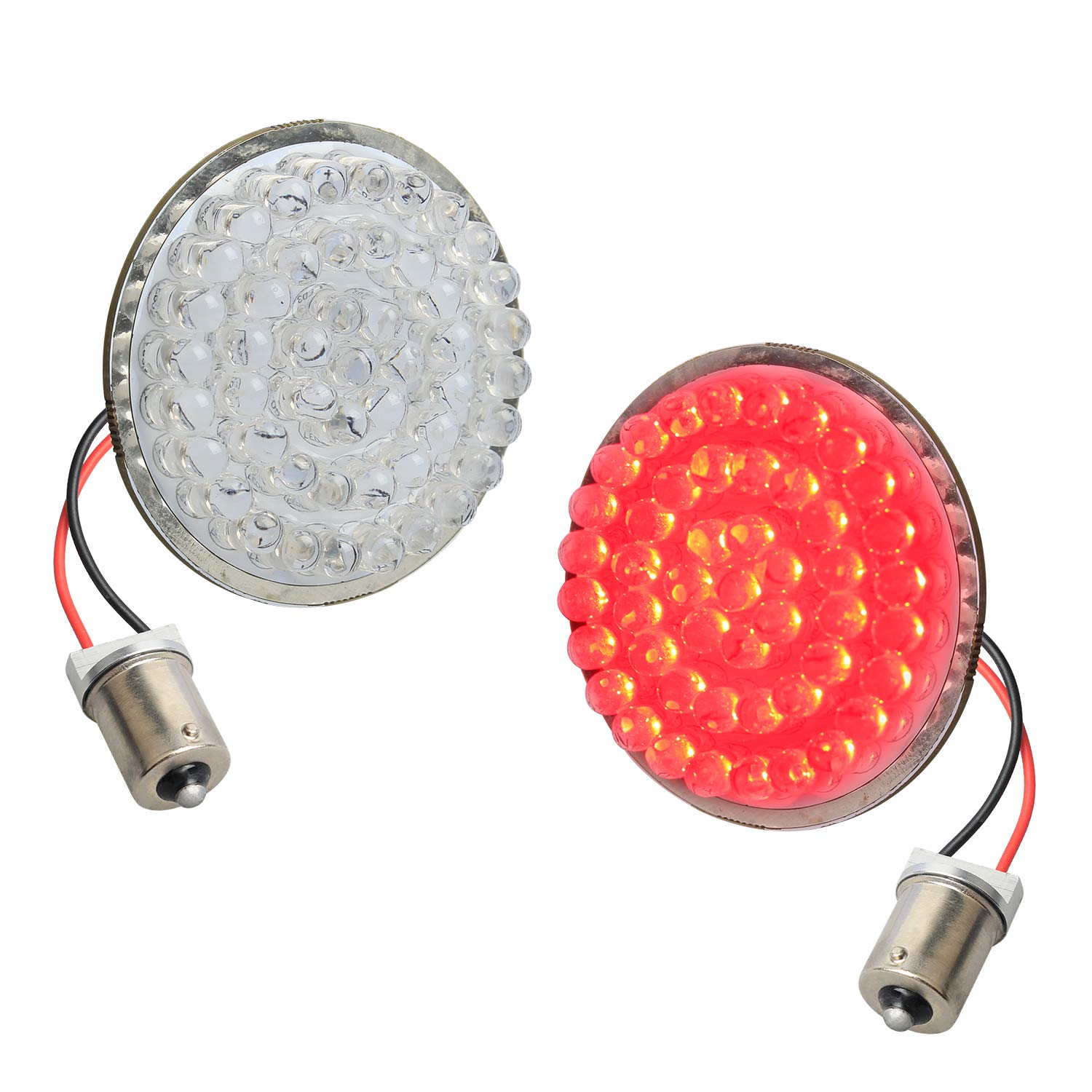 Nthreeauto 1156 Rear Led Turn Signals, 2 Inch Bullet Motorcycle Tail Lights Panel Compatible With Harley Sportster, Dyna, Street