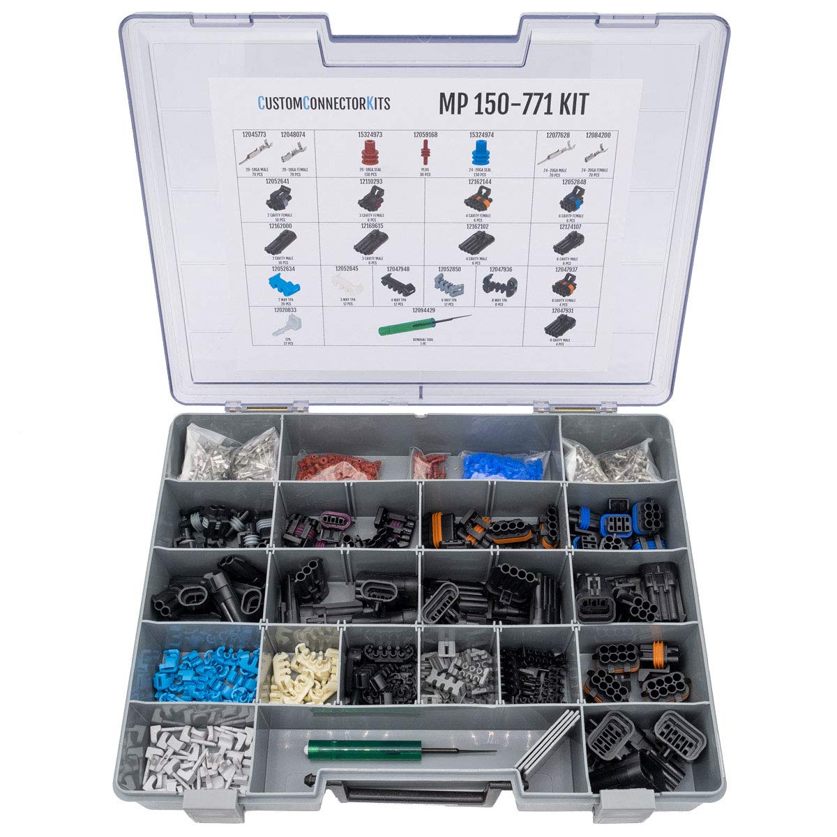 Delphi Metri-Pack Connector Kit Mp-150-771: Sealed Automotive Electrical Connectors 24-18 Gauge 771 Piece Kit