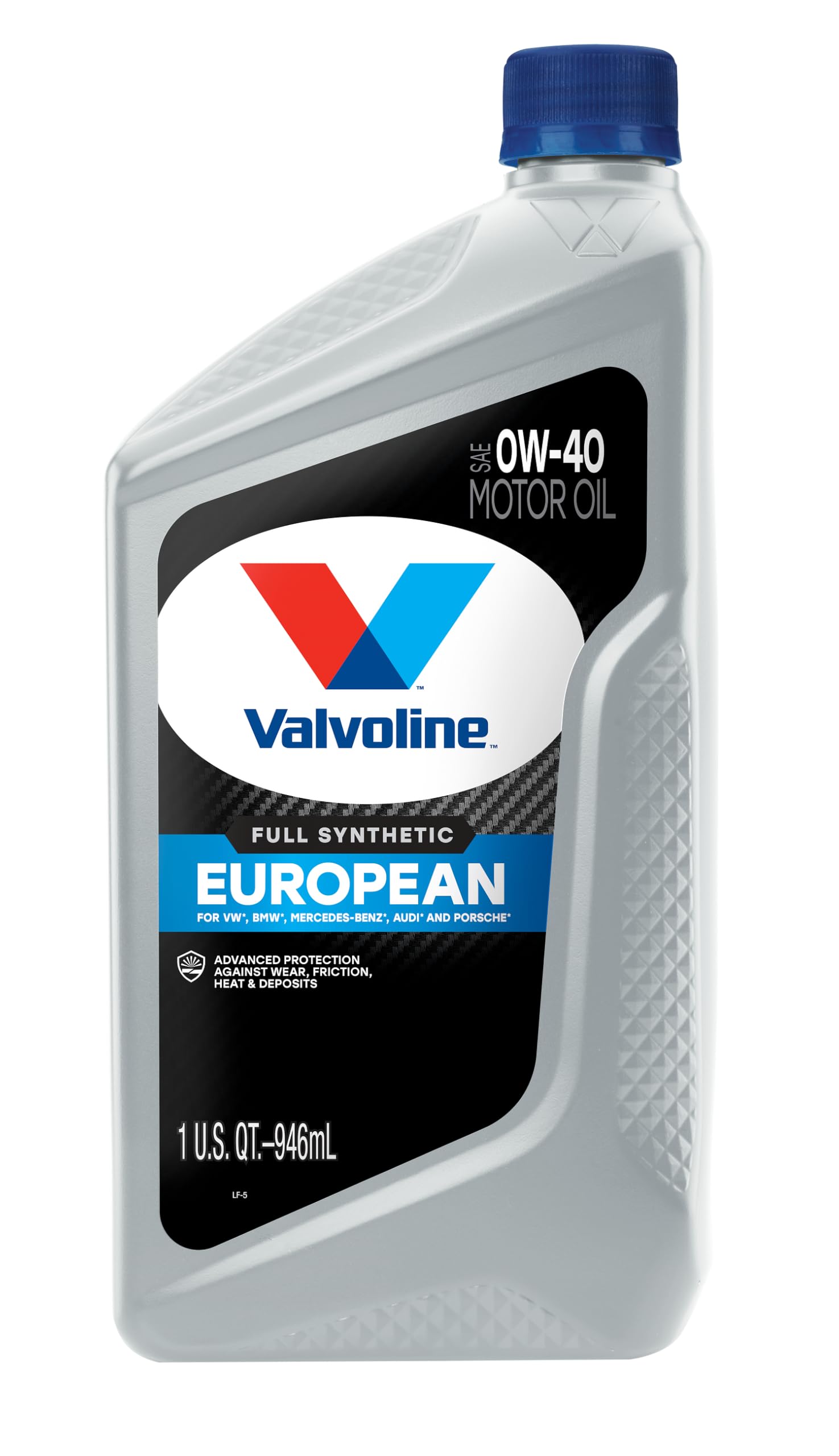 Valvoline European Vehicle Full Synthetic Sae 0W-40 Motor Oil 1 Qt, Case Of 6