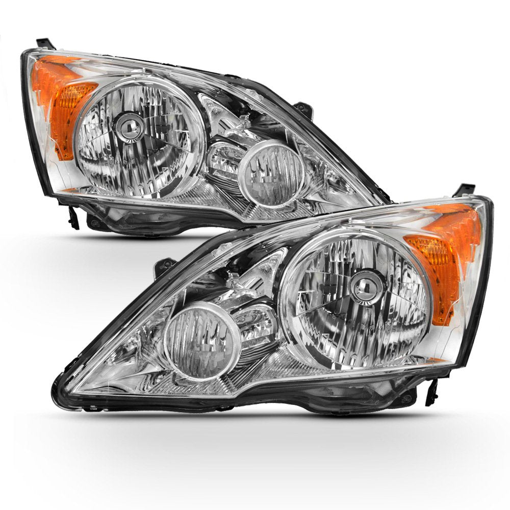 Acanii - For 2007-2011 Honda Crv Cr-V Headlights Headlamps Front Light Assembly Pair Replacement Driver + Passenger Side