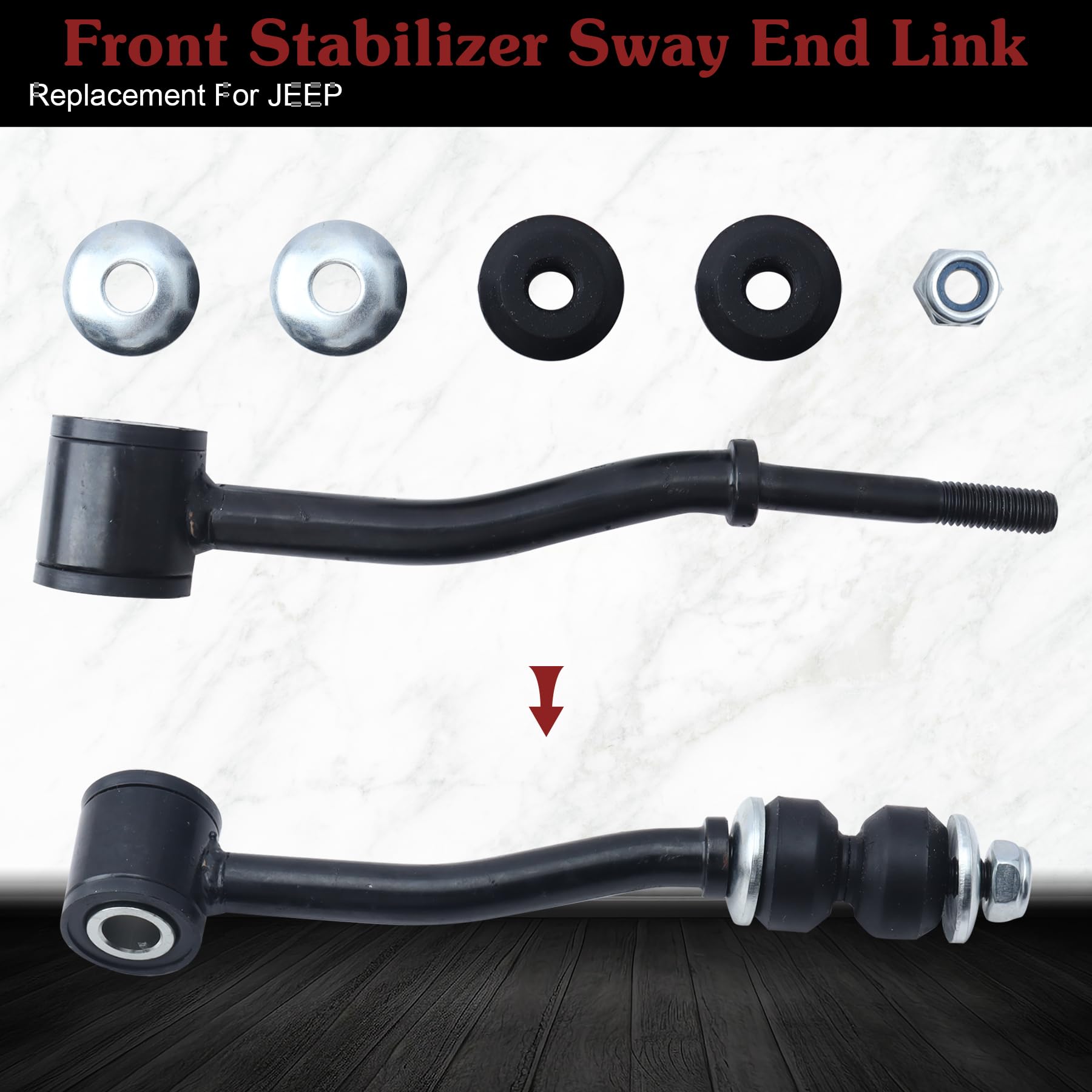 Stiueoav K3174 Sway Bar Link - Front Stabilizer End Link Compatible With 1991-2001 Cherokee?1991-1992 Comanche (Mj) ?1993-1995 G