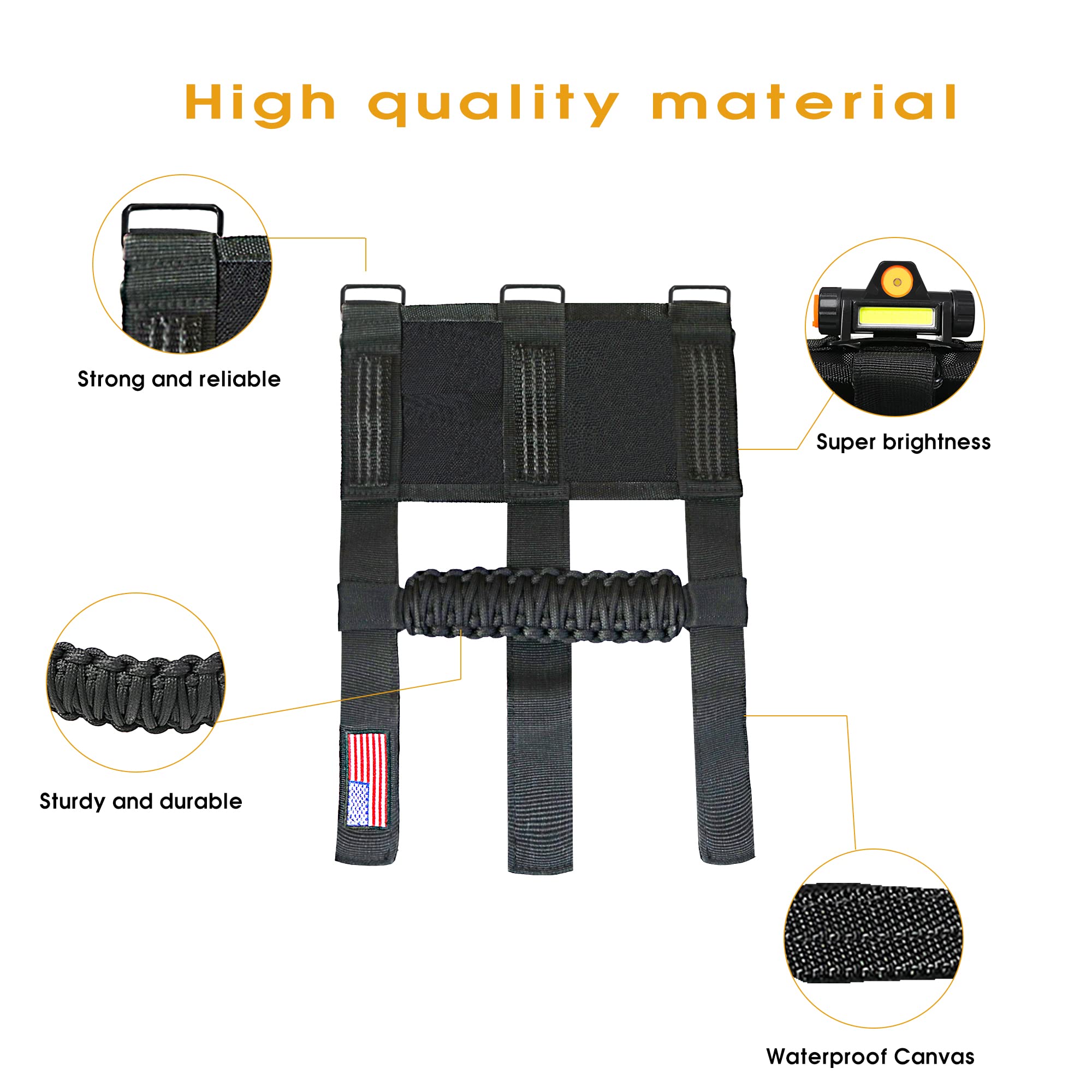 Sukemichi Handles Grab Roll Bar Grab Handles With Light For Jeep Wrangler Accessories Tj Jk Jl Yj Unlimited Rubicon Sahara 2 Doo