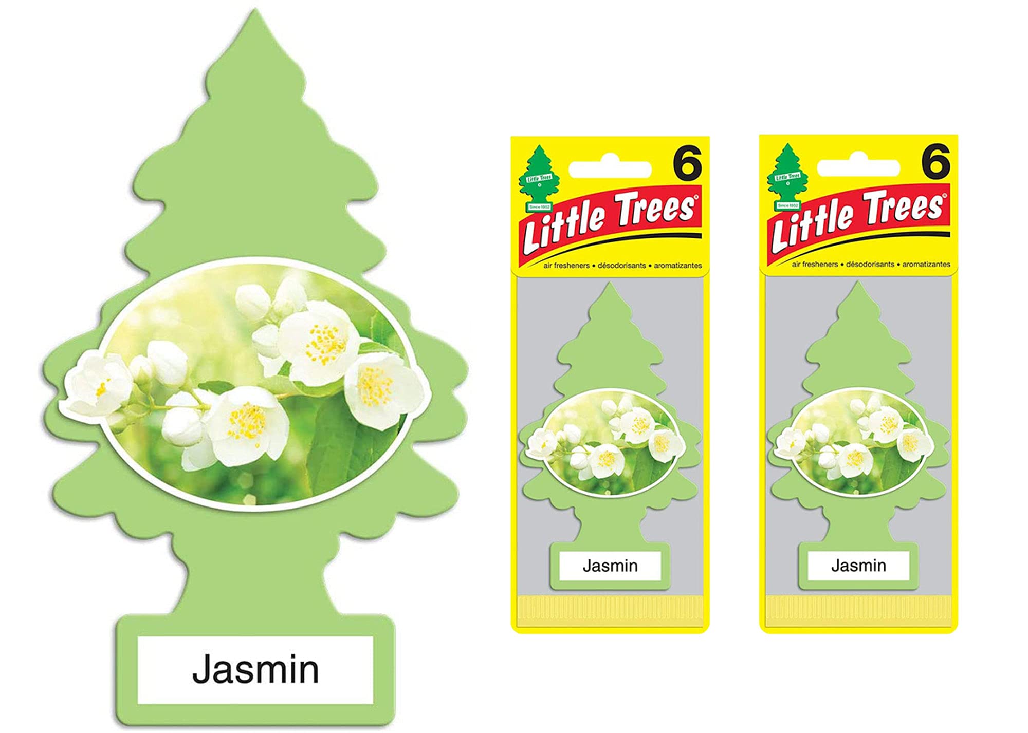 Little Trees Car Air Freshener | Hanging Paper Tree For Home Or Car | Jasmin | 12 Pack